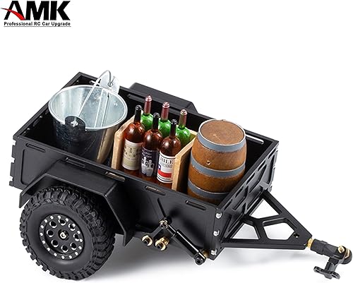 Miniatura 6 de Remolque TRX4M de aluminio para transportar detrás del coche con soporte de enganche y receptor 118 Escala Accesorios para 116 118 124 RC Crawler