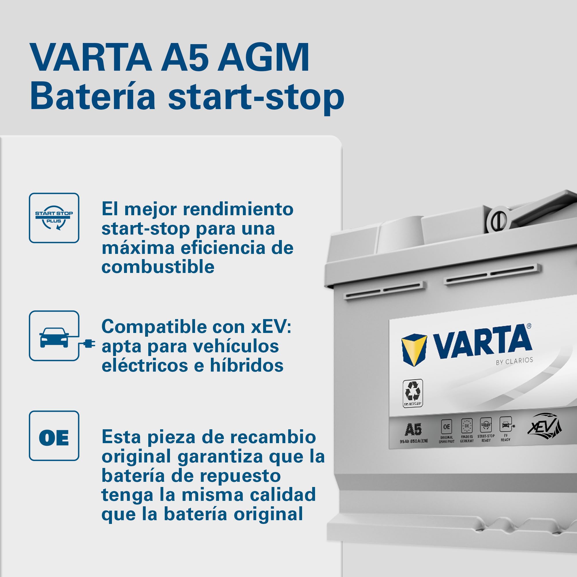 Silver Dynamic AGM xEV 95Ah 850A 353x175x190mm