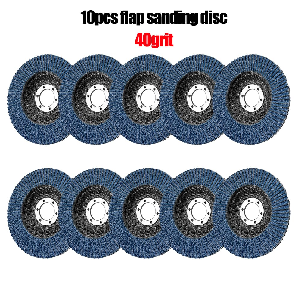 Disco de lijado para amoladora angular Discos de lijado for amoladora, 10 unidades, for herramientas abrasivas extracción, 115 mm, 40/60/80/120, discos láminas azules(40)