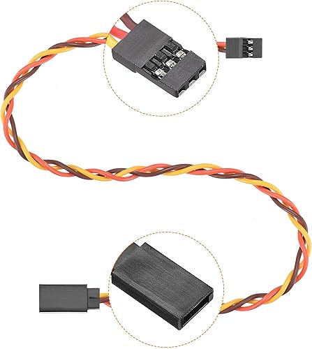 Miniatura 3 de uxcell Cable de extensión servo de 3 pines Conector de cable de torsión macho a hembra 22AWG 60 núcleos Servo Receptor Alambre