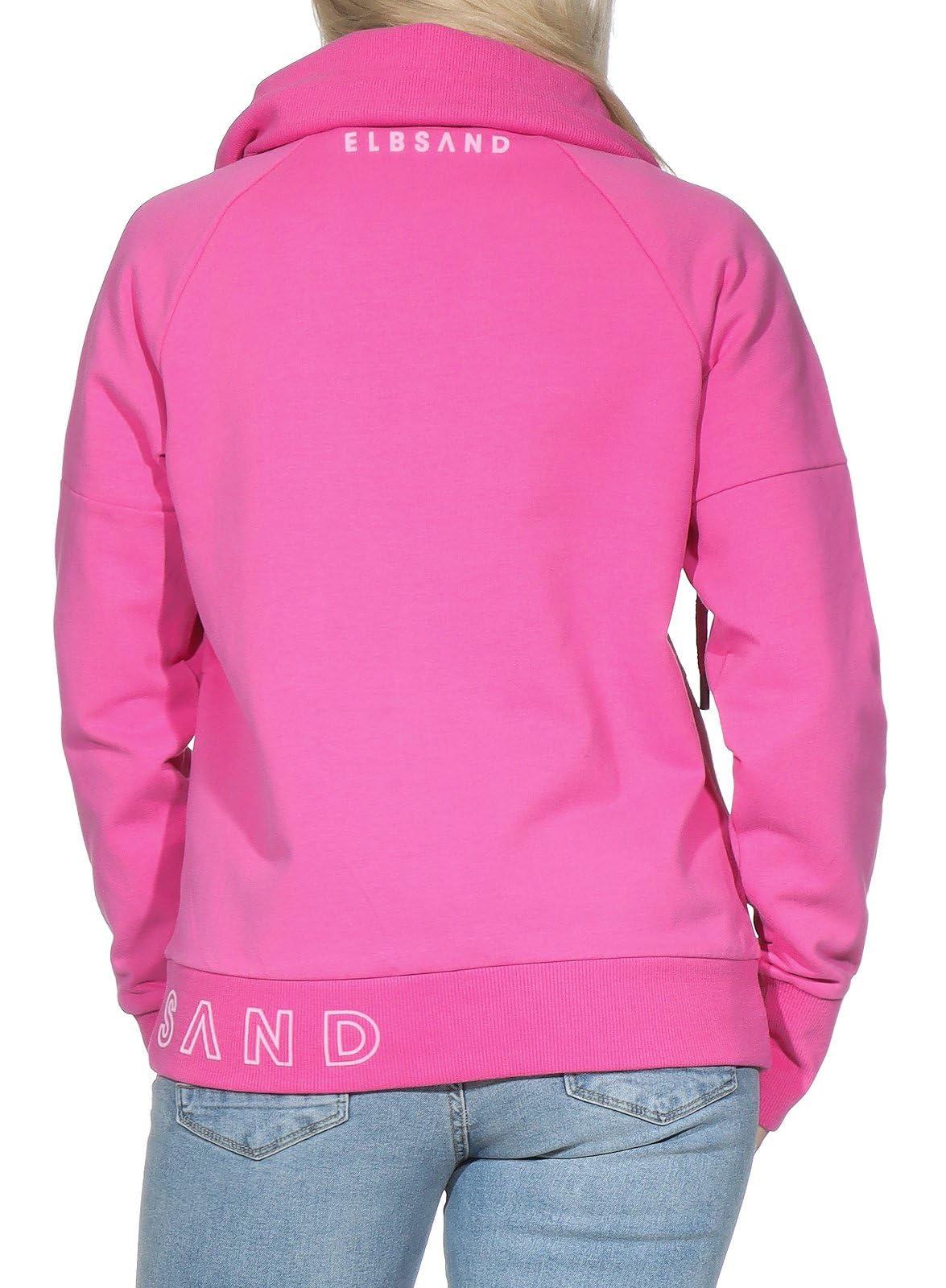 Elbsand Damen Sweatjacke High Neck Damenjacke mit Kragen ESWAina