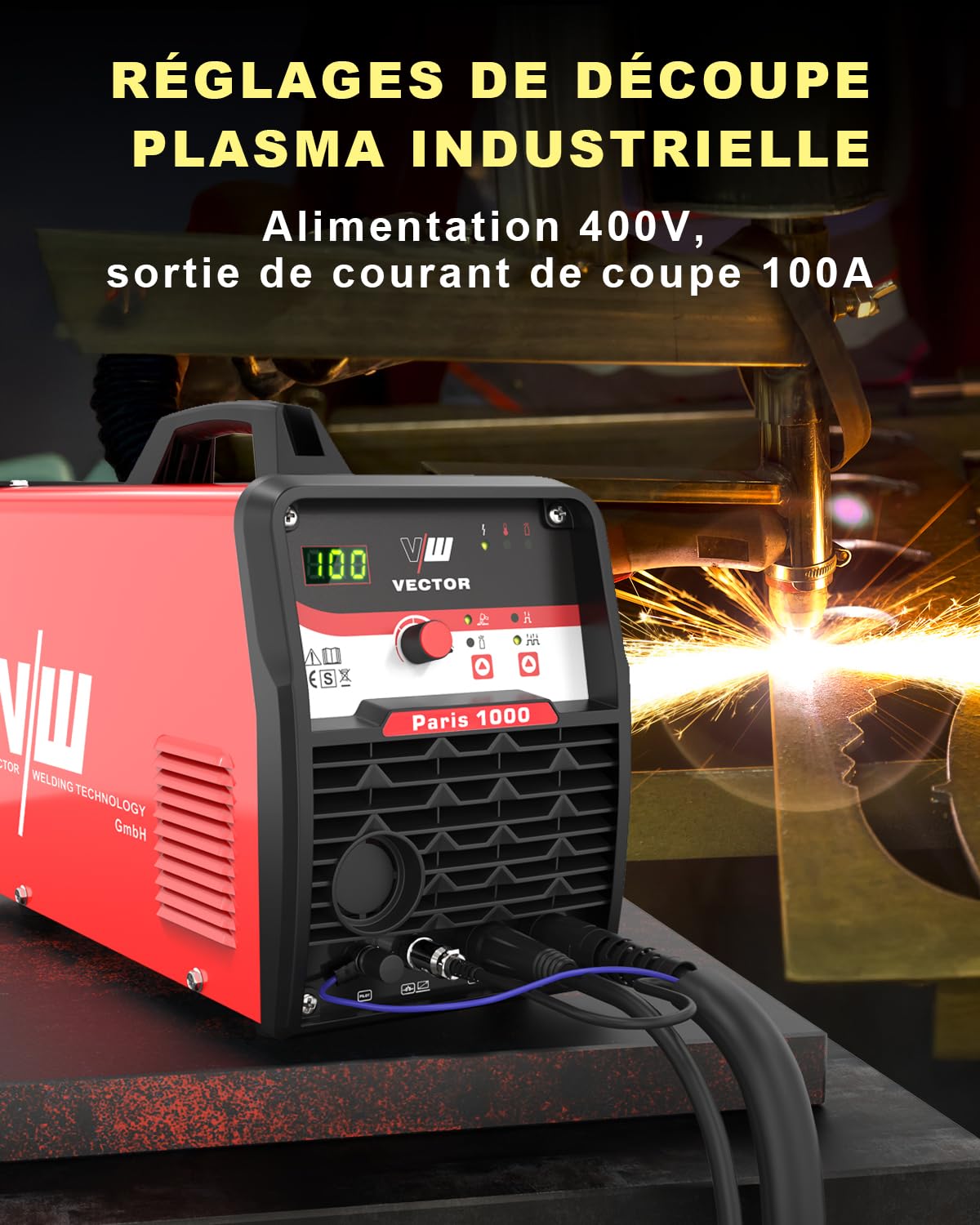 VECTOR WELDING Découpeur Plasma IGBT Allumage sans Contact 100A 400V