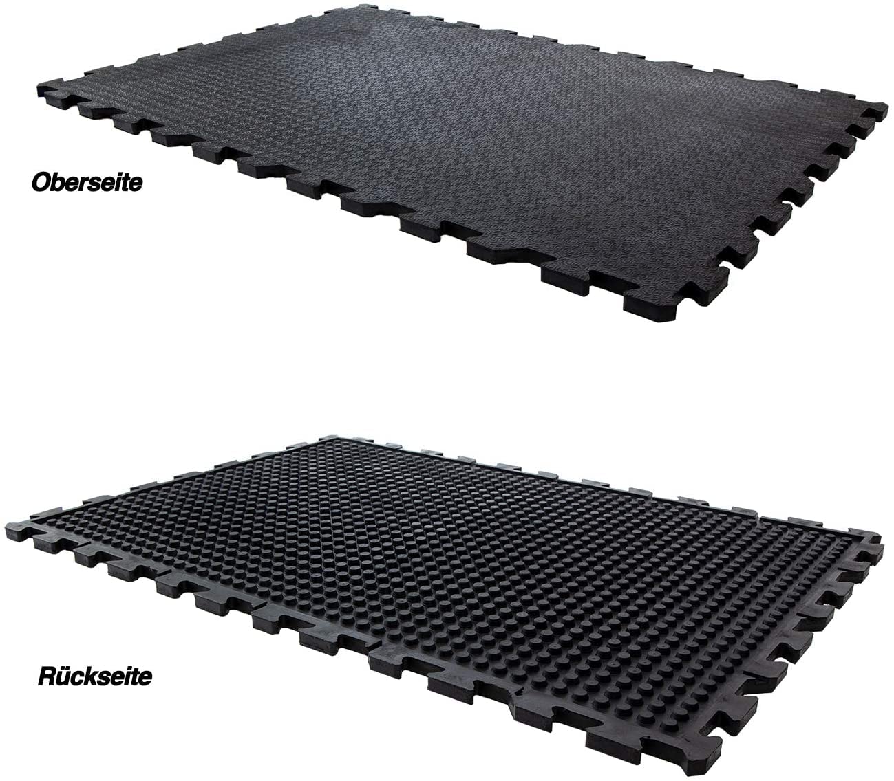 KARAT Tappetino in gomma per cavalli, per allevamento del bestiame, tappetini in gomma, sistema puzzle (120 x 80 x 2 cm)