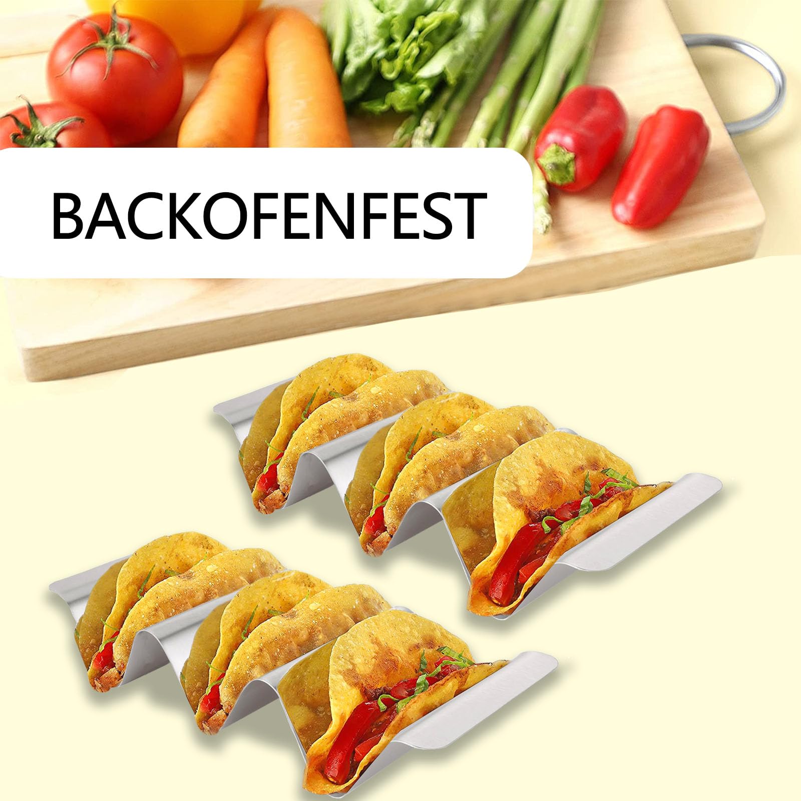 Set 2 Porta Hot Dog/Taco In Acciaio Inox - Supporto A Onda Per Panini, Feste E Ristoranti - Foto 10