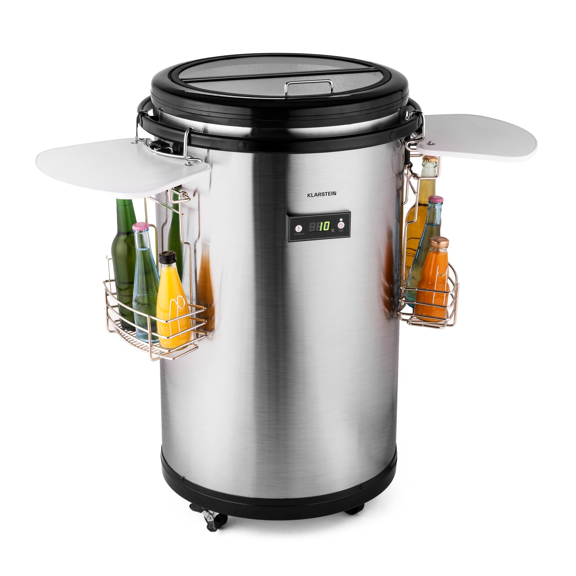 Klarstein Mr. Barbot - Enfriador de bebidas (Independiente, Negro, Acero inoxidable, F, 0-16 °C, Arriba)