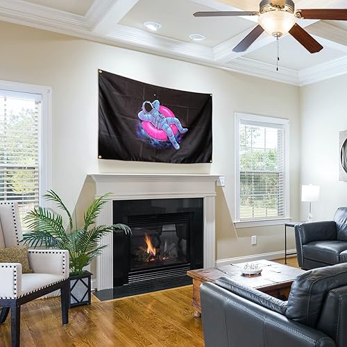 Miniatura 4 de Bandera de astronauta de 3 x 5 pies para decoración de habitación de dormitorio universitario