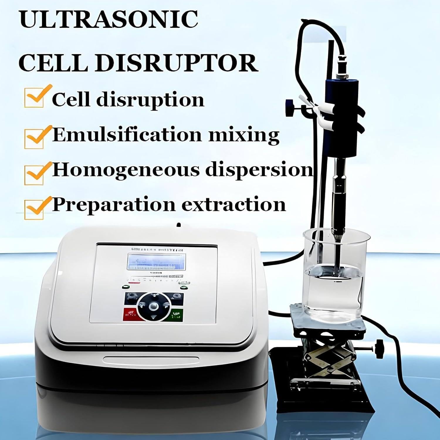 Ultraschall-Homogenisator-Prozessor mit Timer und Datenspeicherung für Labor, Emulgator für Ständer oder Handgebrauch mit 6 mm Sonde