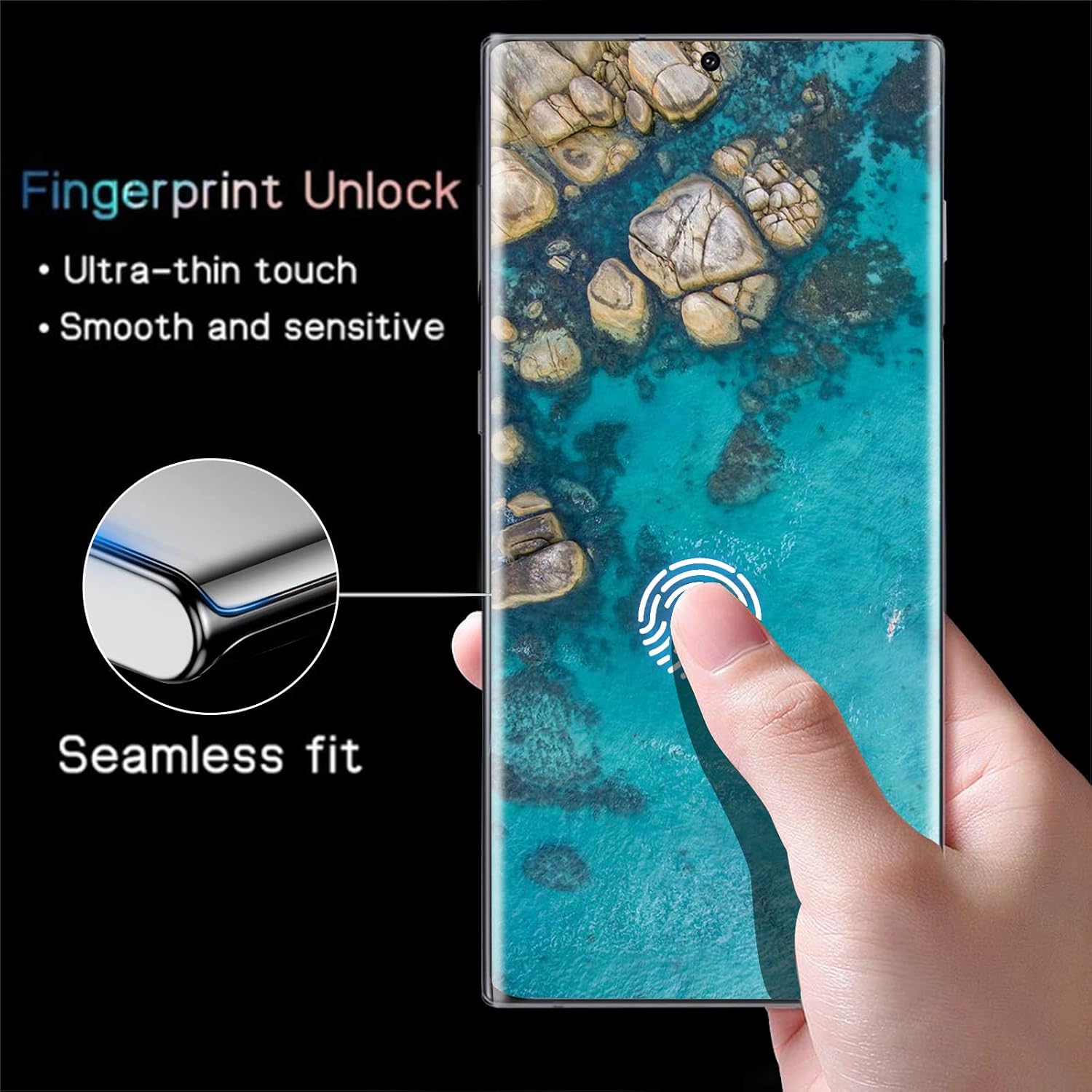 [2+2 Pack] Galaxy S22 Ultra Screen Protector, 9H Tempered Glass, Ultrasonic Fingerprint Support, 3D Curved, HD Clear Scratch Resistant for Samsung Galaxy S22 Ultra 5G Glass Screen Protector