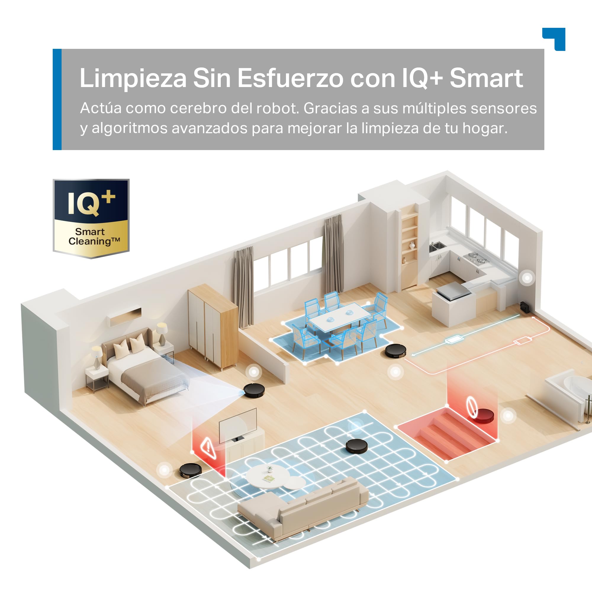Tapo RV20 MAX White-Robot Aspirador, 4 en 1, 5300Pa, navegación LiDAR | 5300 Pa de Succión. Navegación Láser LiDAR. Fregado 4 en 1. Control App Tapo. Control Voz Alexa/Google.