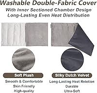 Vista 3 de Almohadilla térmica para microondas con funda lavable de 7 x 16 pulgadas, almohadilla térmica húmeda para el cuello, hombros, calambres, alivio