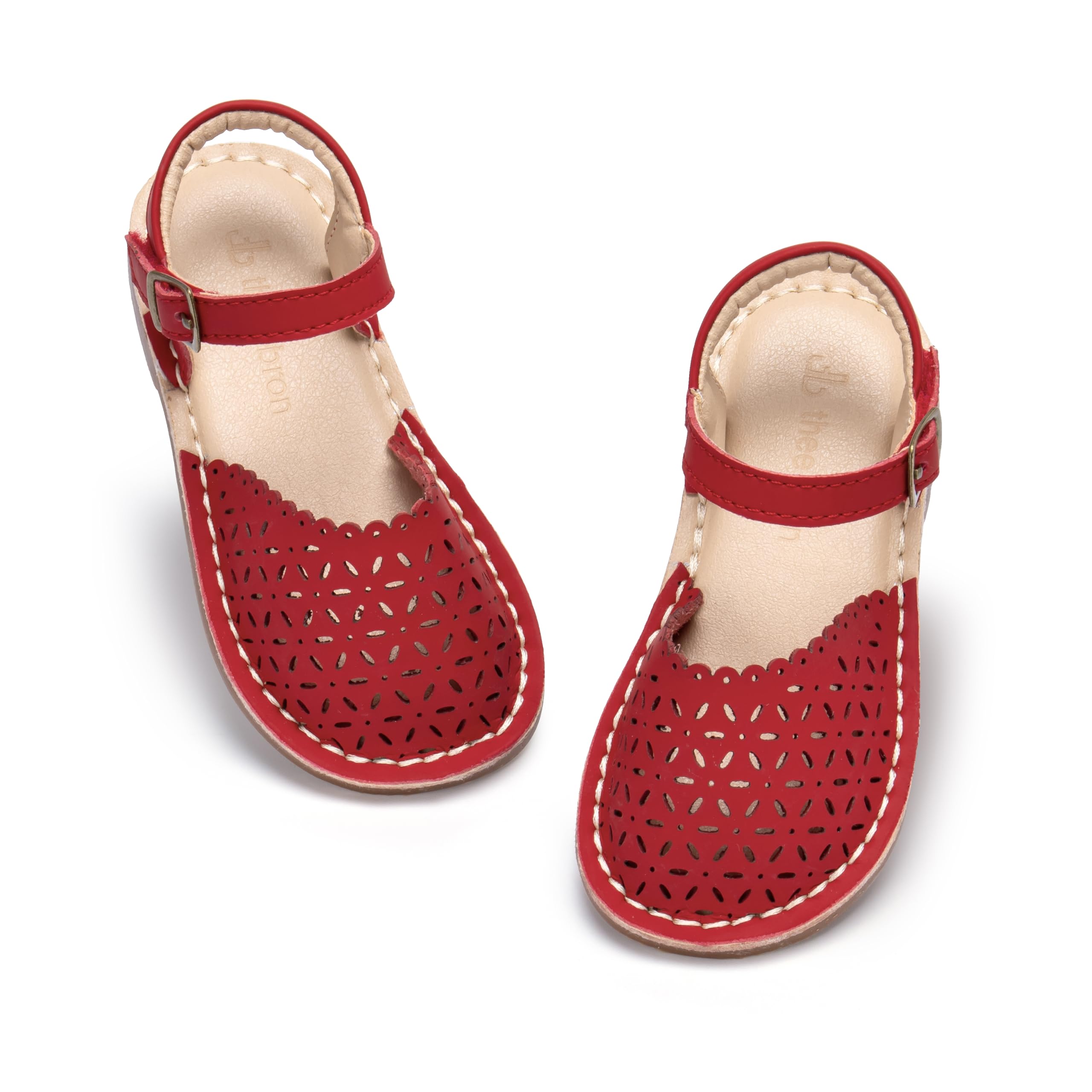 THEE BRON Toddler Girls Espadrilles Sandals Hollow Out Rustic Dress Shoes