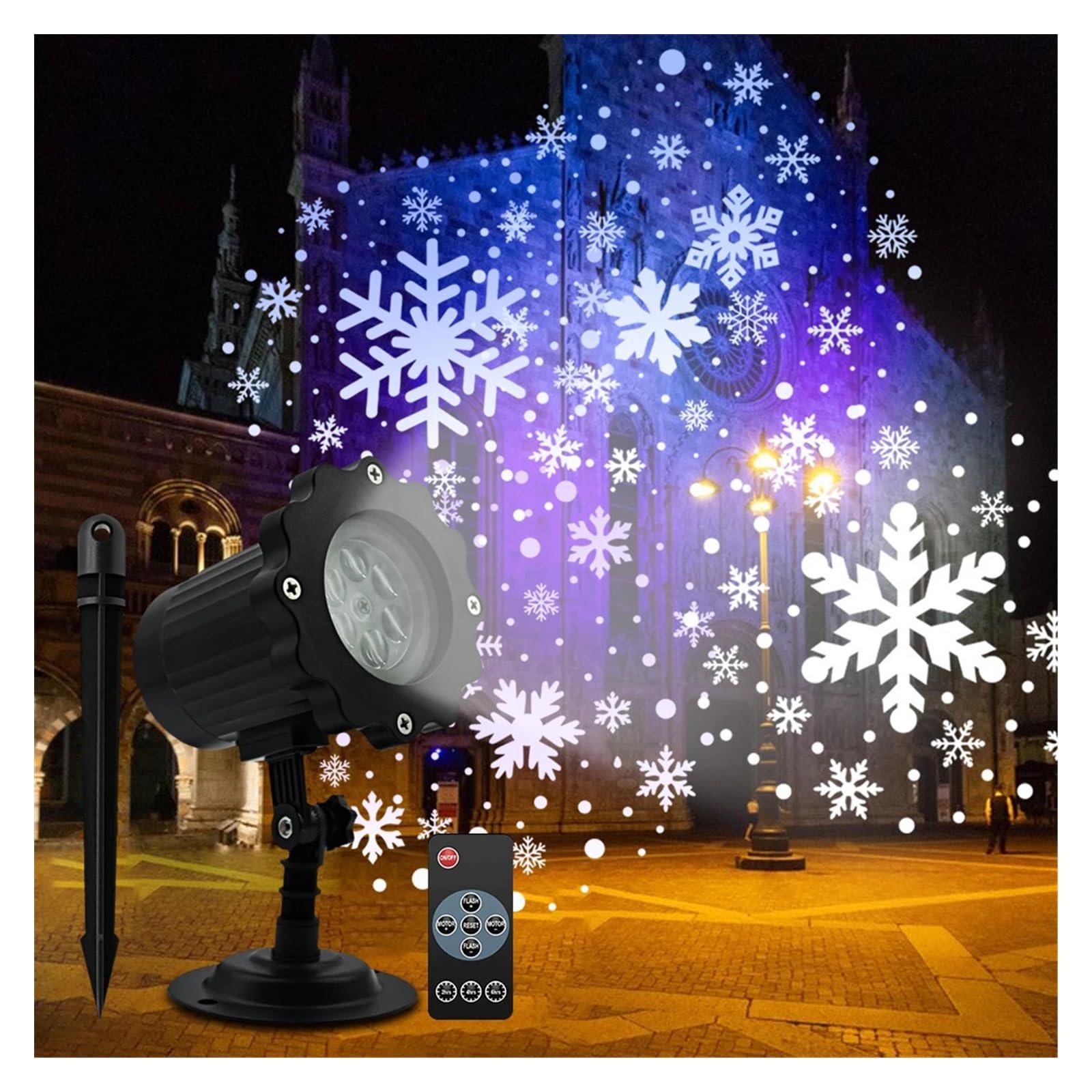 proiettore di luce, Fiocco di neve Natale a LED, luce IP65, lampada da giardino for esterni con in movimento
