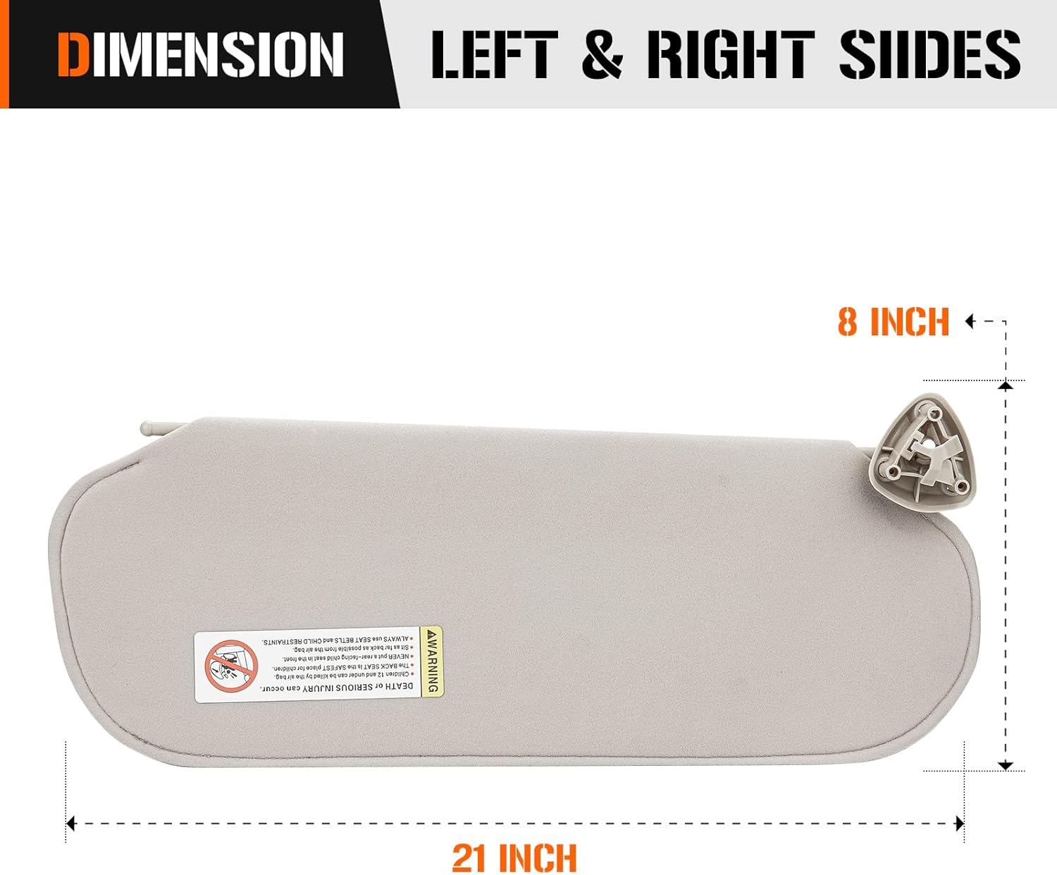 Left & Right Sun Visor for 1999-2014 Chevy Express & GMC Savana 1500, 1999-2019 Express & Savana 2500 3500, Driver & Passenger Side Cream-Grey Sunvisor Replacement 84054688 84054695