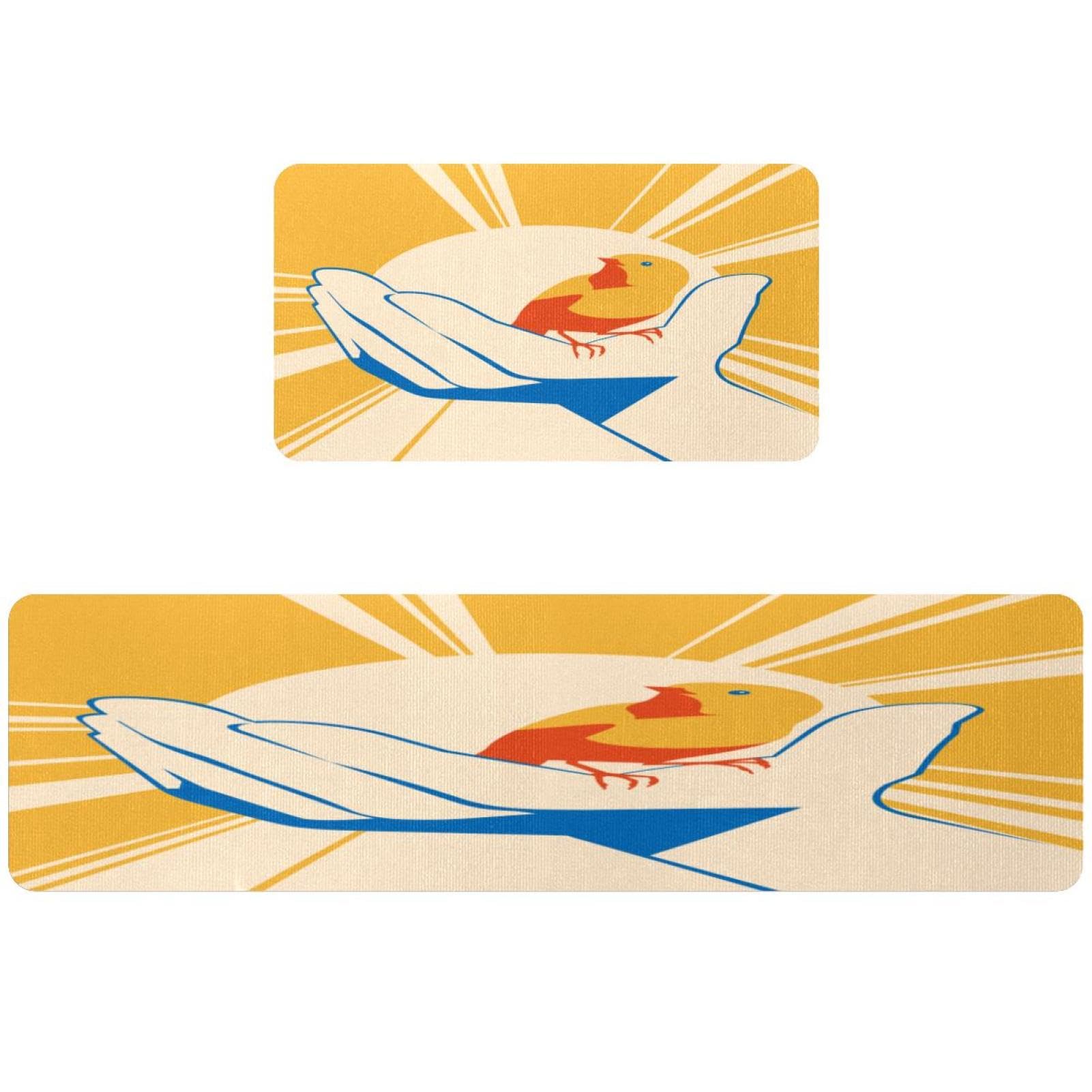 Tapis de cuisine oiseau jaune pour égayer votre buanderie et sécuriser le couloir de la maison