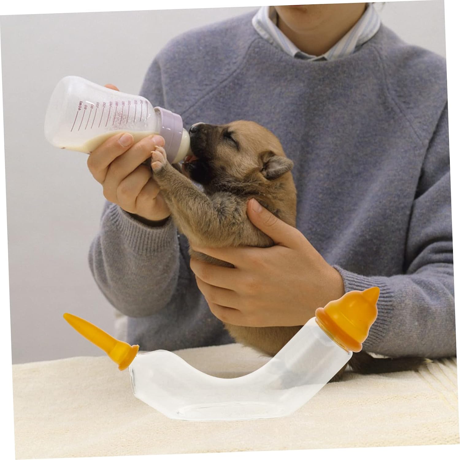 2sets Pet Feeder Pacifier for Kittens and Puppies Multi-Function for Newborns Glass Design Dosage Control Easy to Clean