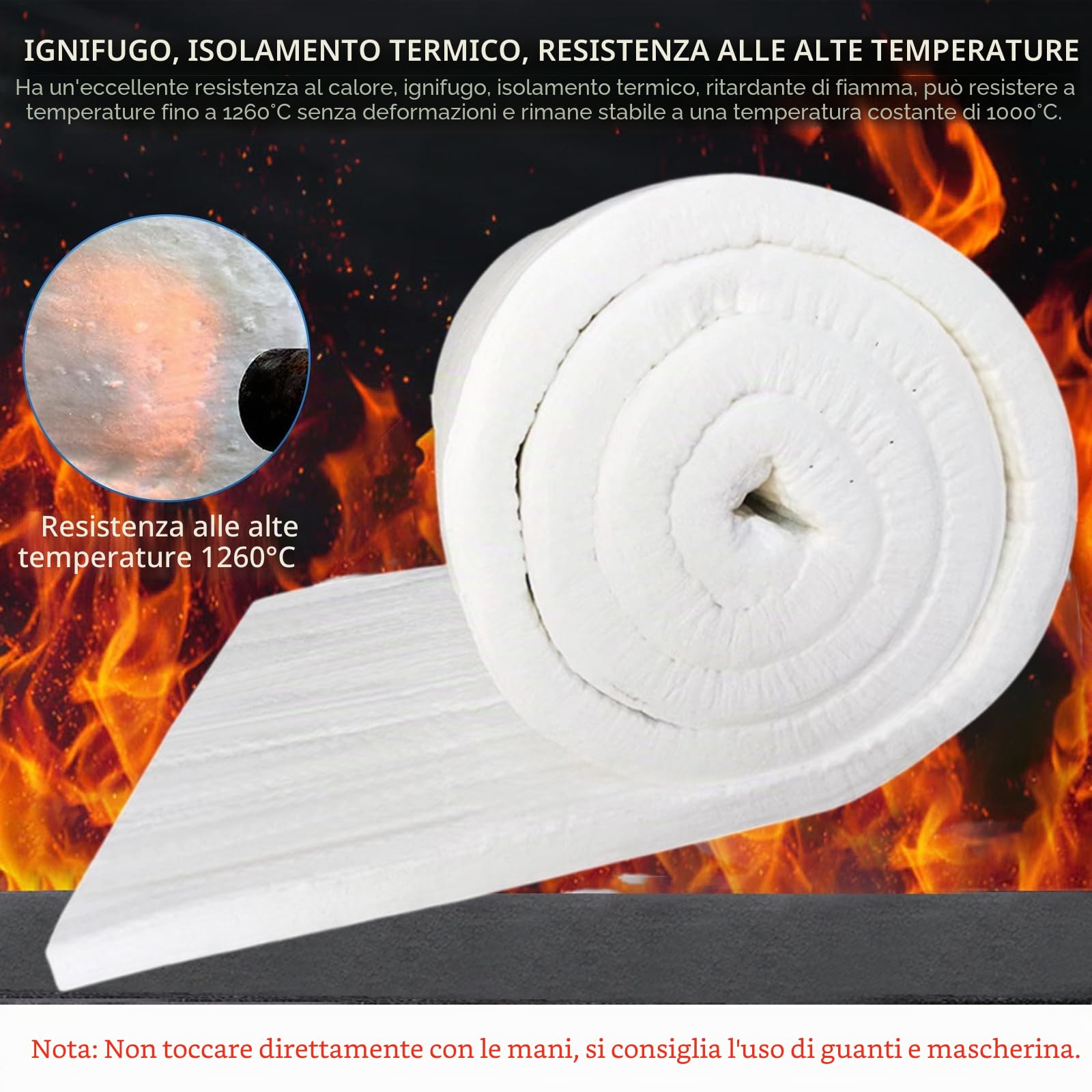 Materasso Isolante in Fibra Ceramica 400x610x25mm (2 pezzi) - Tappeto Antincendio per Stufe a Pellet, Forgia & Tubazioni ad Alta Temperatura | Fibra Ceramica Resistente a 1260°C