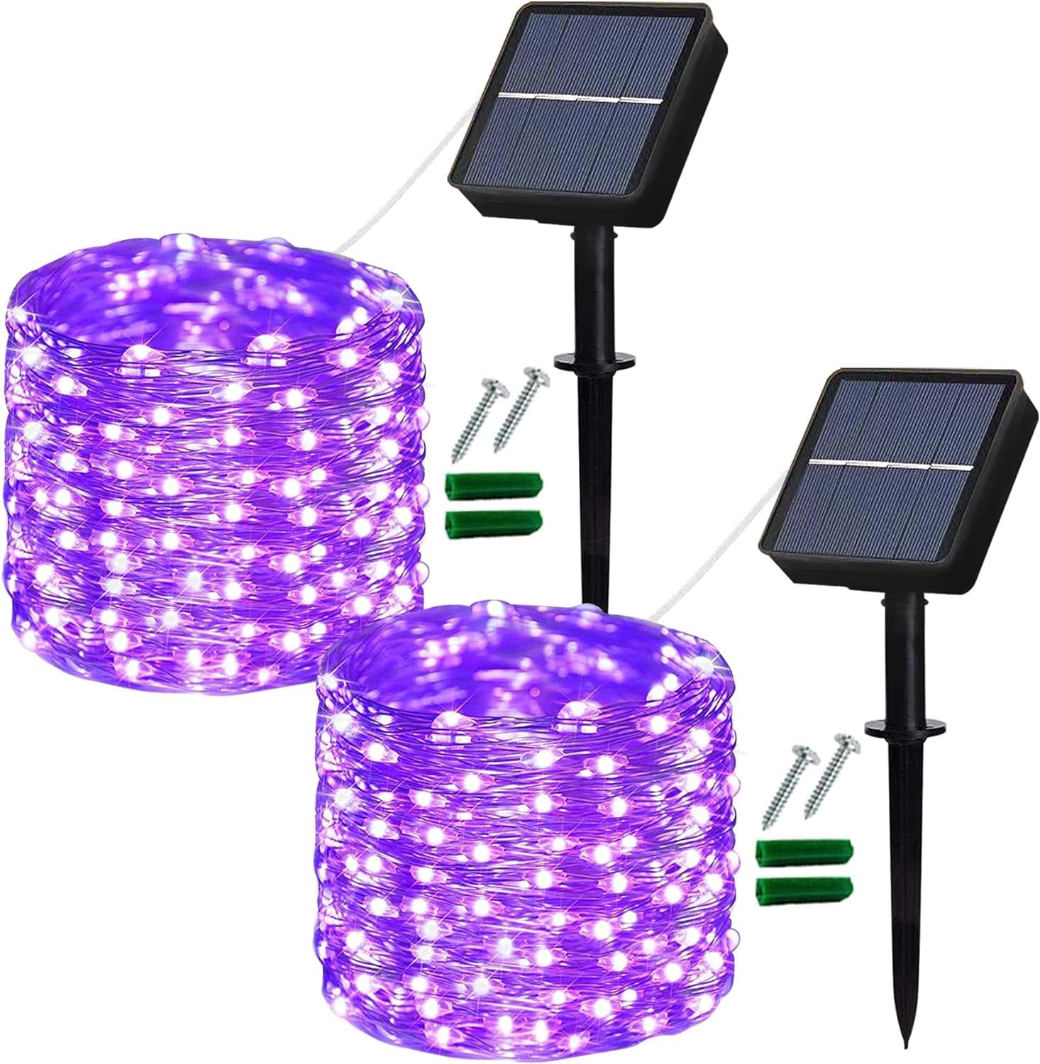 Lezonic Solar String Lights,2Pack Each 12M/40Ft 120LED Solar Garden Lights