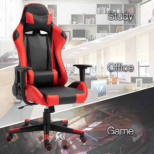 Miniatura 92 de Modern-Depo Black Virgo Zodiac - Silla de juegos con diseño ergonómico, giratorio y reclinable ajustable, capacidad de carga de 330 libras Virgo