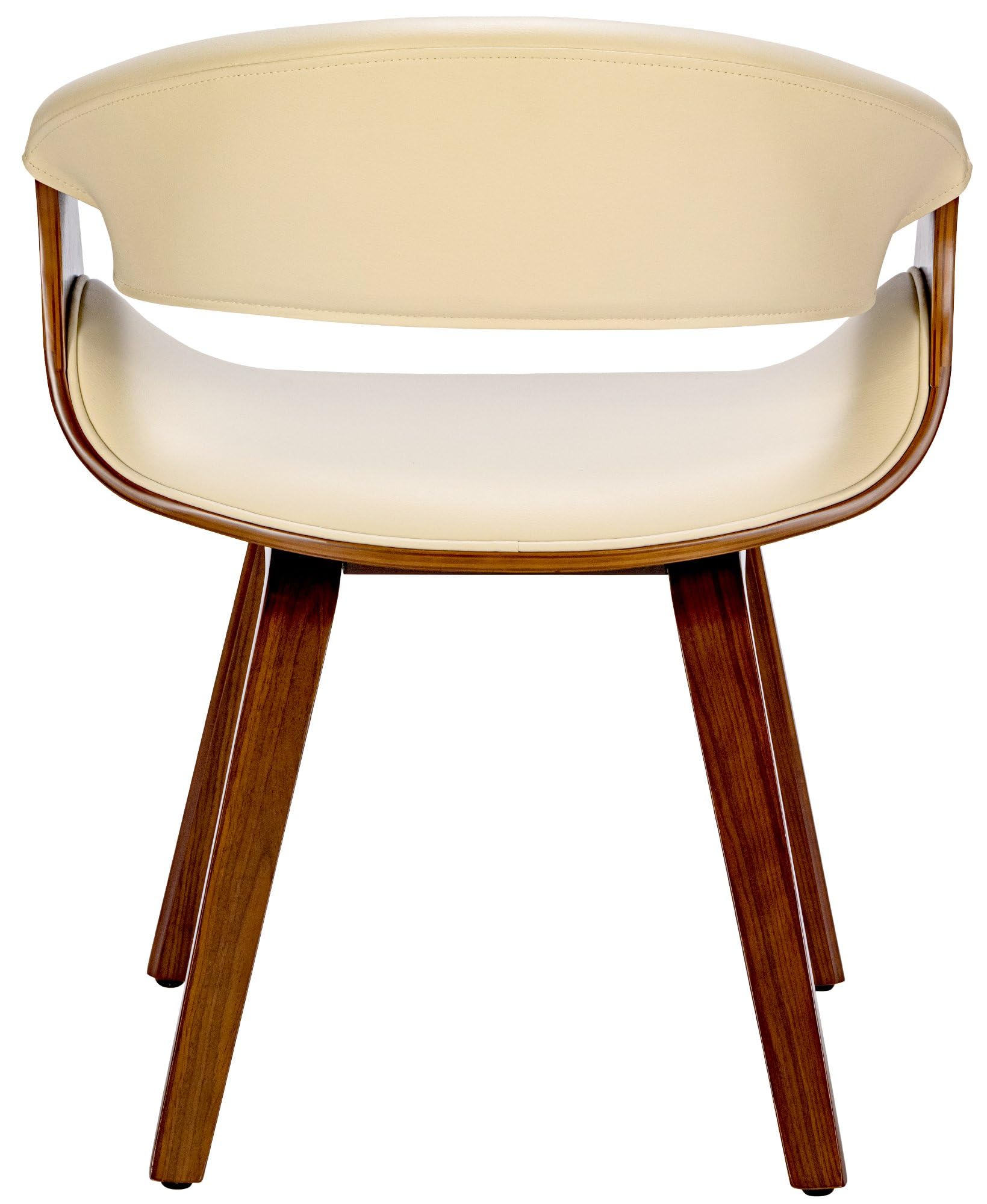 CLP Sedia da sala da pranzo Foley I Con bracciolo e struttura in legno I Sedia da cucina e da soggiorno Colore:noce/crema;Materiale:Ecopelle