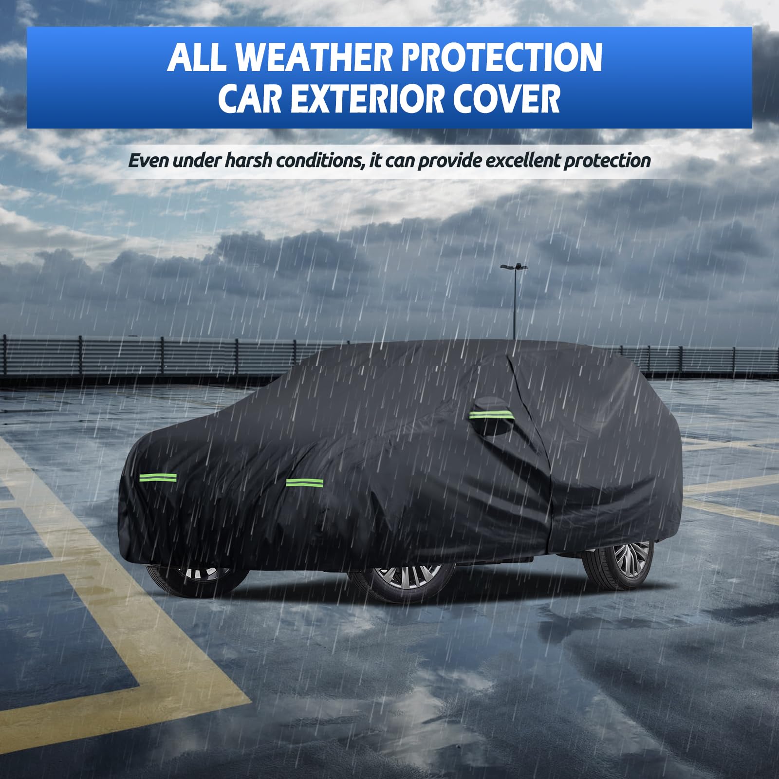 Car Cover Custom Fit for Toyota Highlander 2001-2025 Migaven Waterproof Full Exterior Cover Sun Rain Protection with Door — view 7