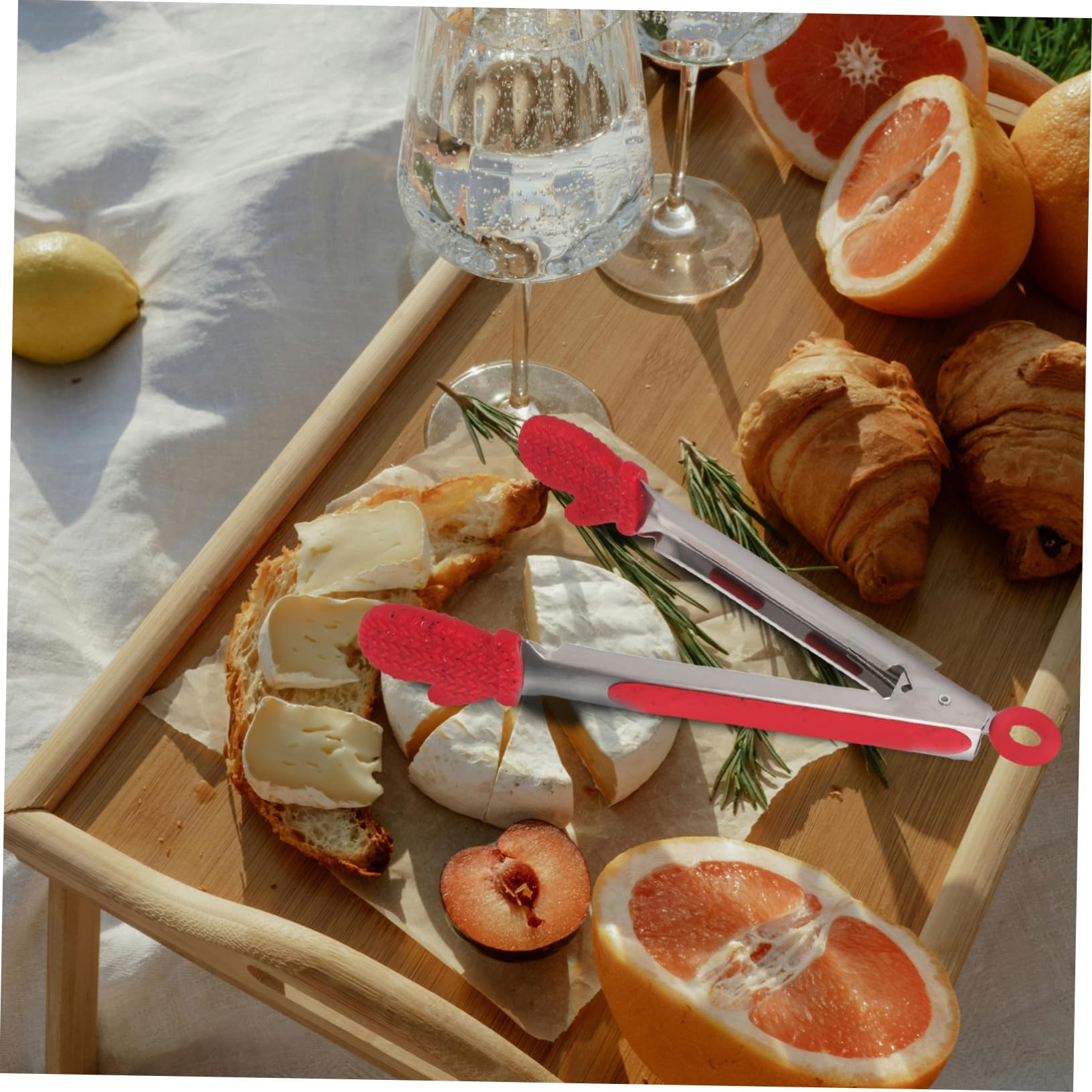 STOBAZA 1pezzi Pinza per Alimenti in Acciaio Inox Clip per Pane Morsetto da Cucina Design Guanti di Natale Pratica per Servire Cibo