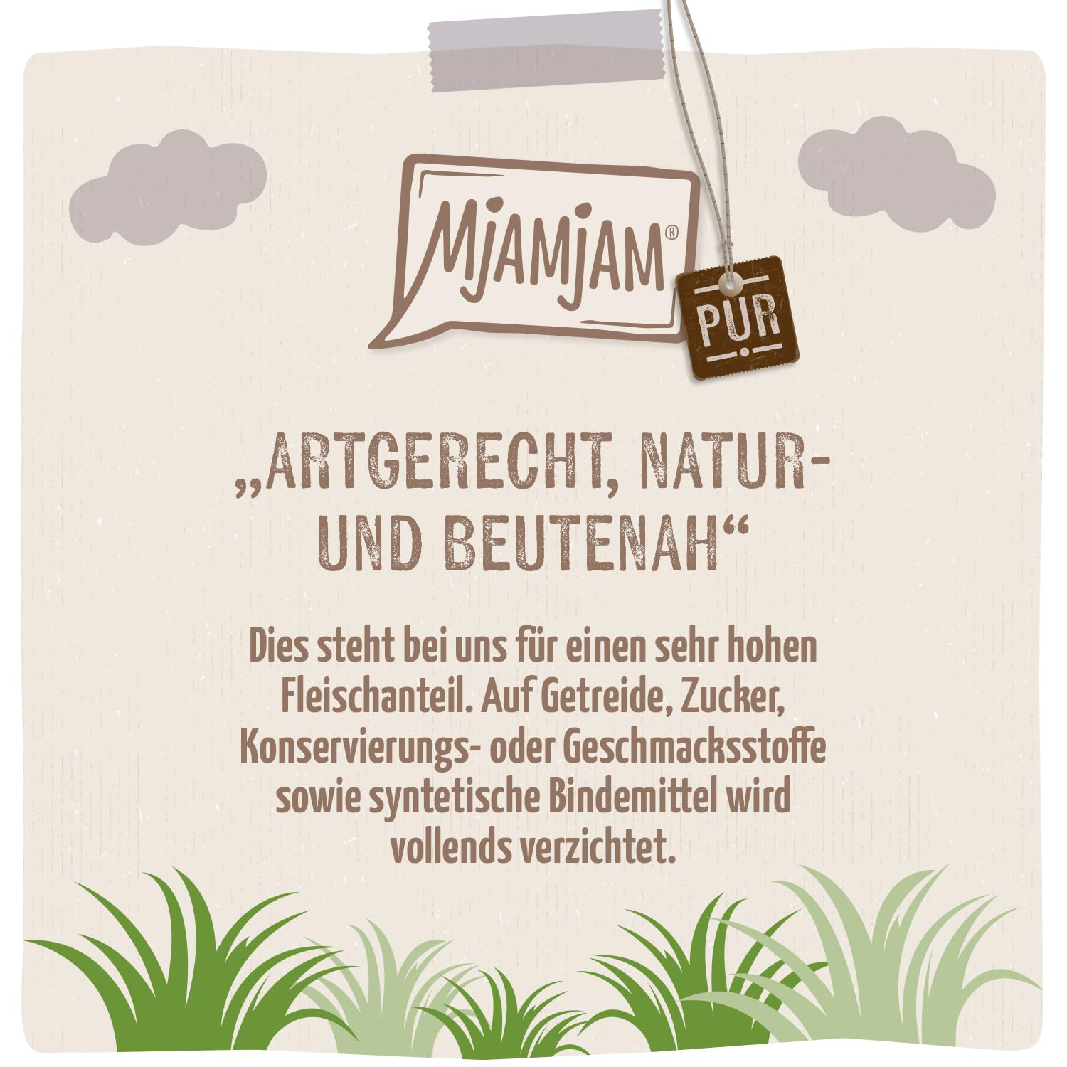 MjAMjAM - Premium Nassfutter für Hunde - Quetschie - purer Fleischgenuss - köstliches Pferd pur, 12er Pack (12 x 125g), getreidefrei mit extra viel Fleisch