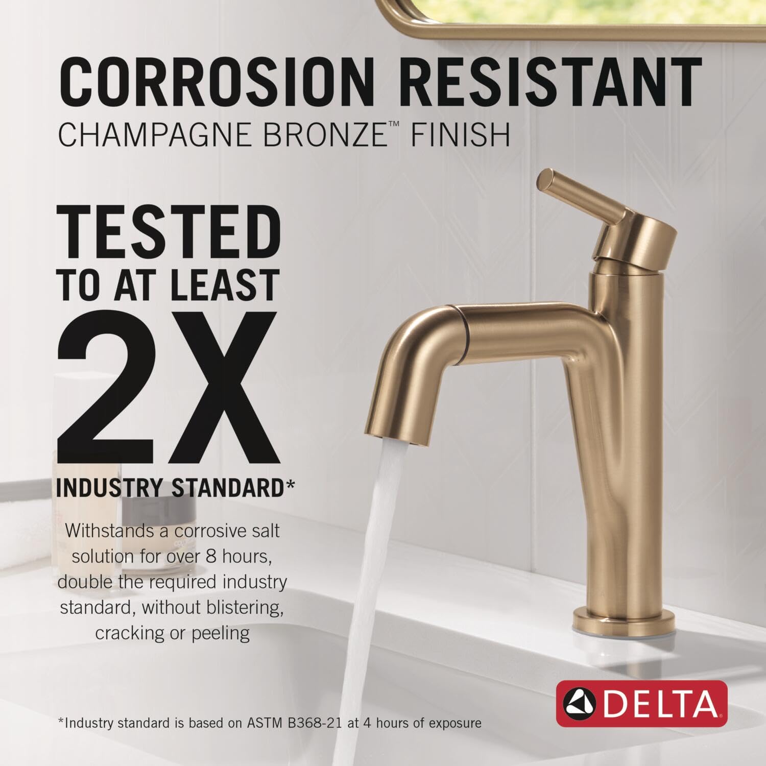 Delta Faucet Nicoli 15849LF-CZPD - Grifo de baño extraíble de un solo agujero, grifo de baño dorado, grifo de baño con pulverizador extraíble, grifo de baño de una sola manija, bronce champán