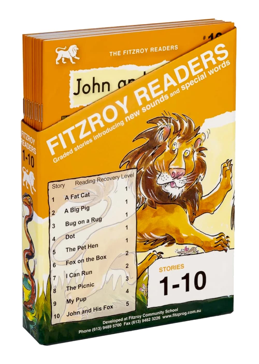 Fitzroy Readers (with FREE Word Skills Book)| Stories 1 - 10 | For Kids Aged 3years to 6years | Boxed Set of Ten Reader Books | Graded Stories Introducing New Sounds and Special Words | By Faye Berryman & Phillip O'Carroll