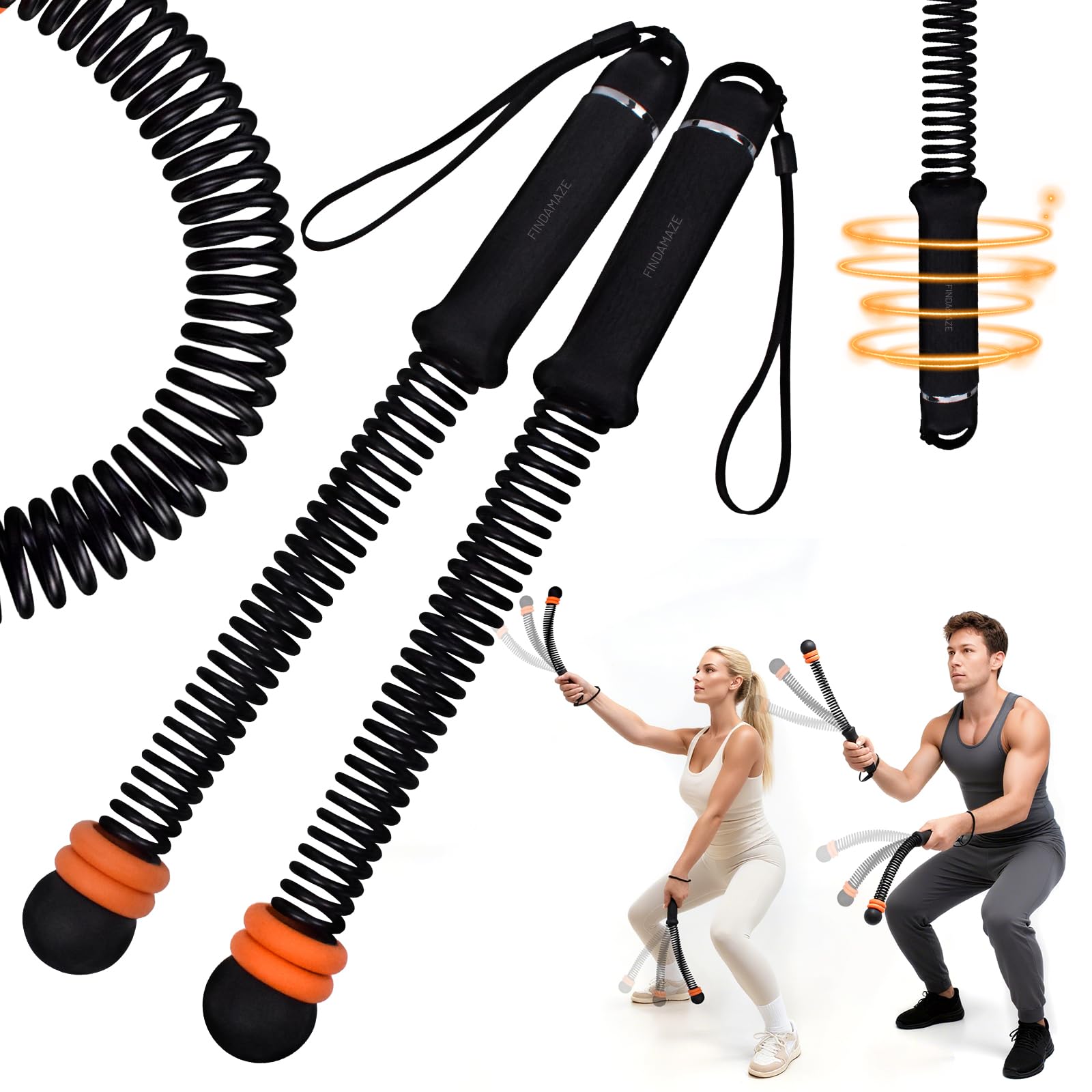 Portable Ropeless Battle Ropes for Men &amp; Women,Adjustable Weights Cordless Battle Ropes for Home Gym,Exercise Ropes with Variable Resistance,for Strength &amp; HIIT(Black)