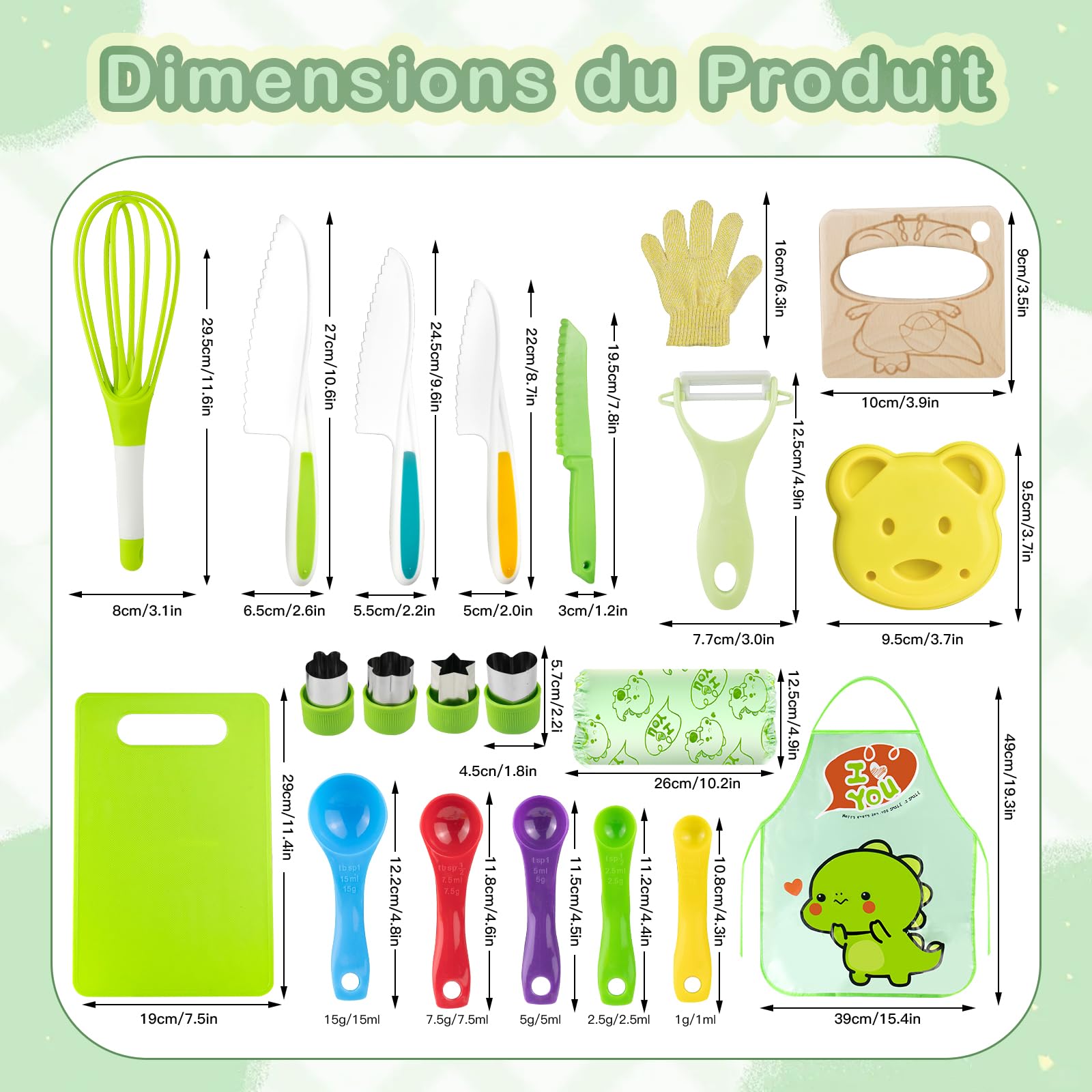 Kit Couteau sécurité de Cuisine pour Enfants - 16 Pièces Couteau Kit Couteau sécurité de Cuisine pour Enfants - 16 Pièces Couteau