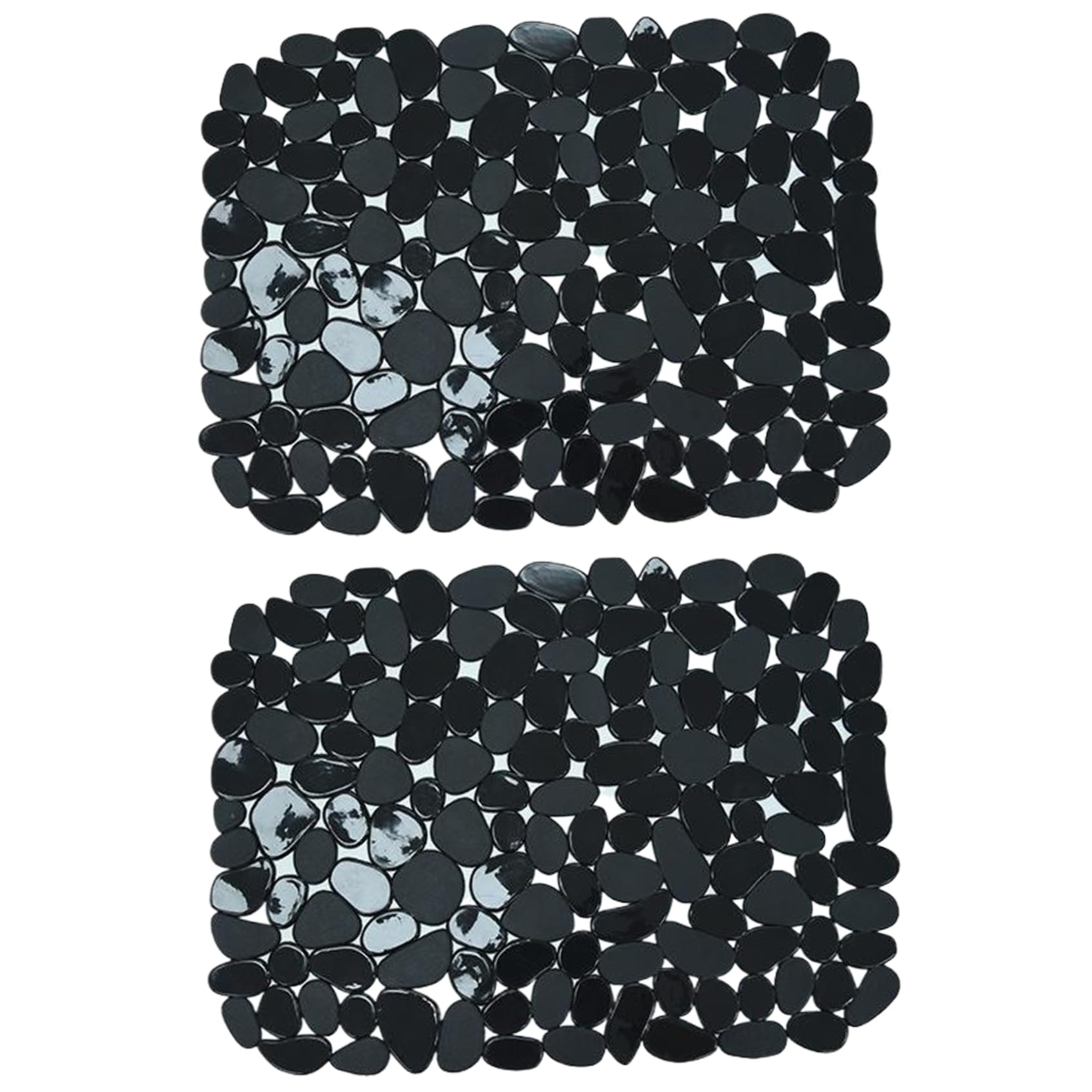 AwnsIMfreien 2Pcs Kitchen Sink Mat, Non-Slip PVC Sink Protector 12x15.6 Heat Resistant Mats and Protectors for Stainless Steel or Porcelain Dish Drying Mat, Black, Under