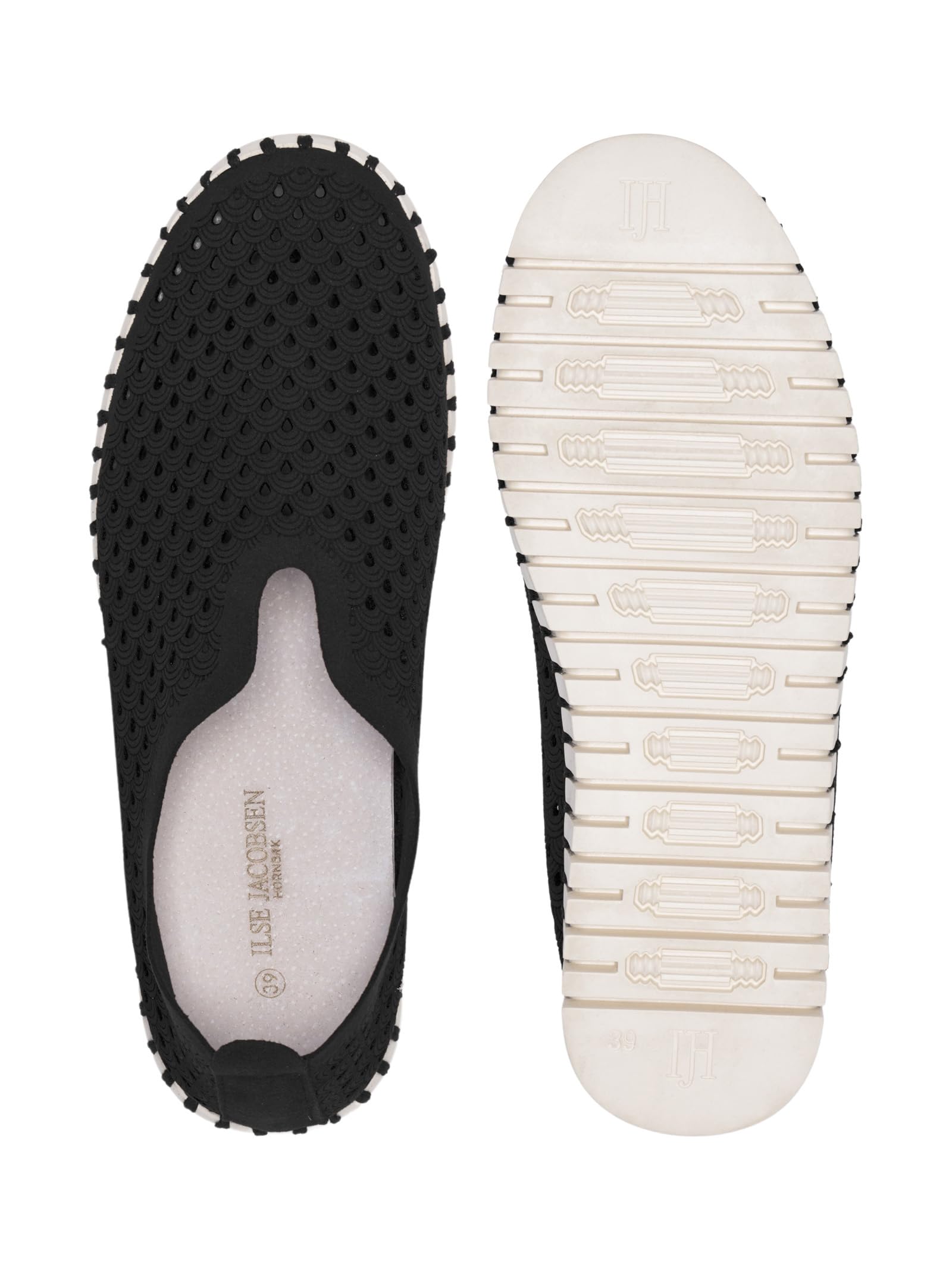 Ilse Jacobsen HORNBÆK | Zapatos Planos para Mujer | Zapatilla con Material de Microfibra reciclada y Suela de Caucho Natural Antideslizante | Tulip3275 | Ligero, Transpirable y ecológico | Black | 38