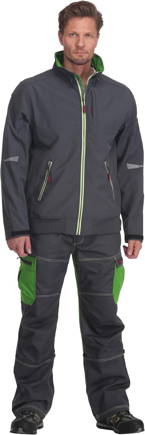 Charlie Barato Men's Softshell Work Jacket Grey / Green M grey/green