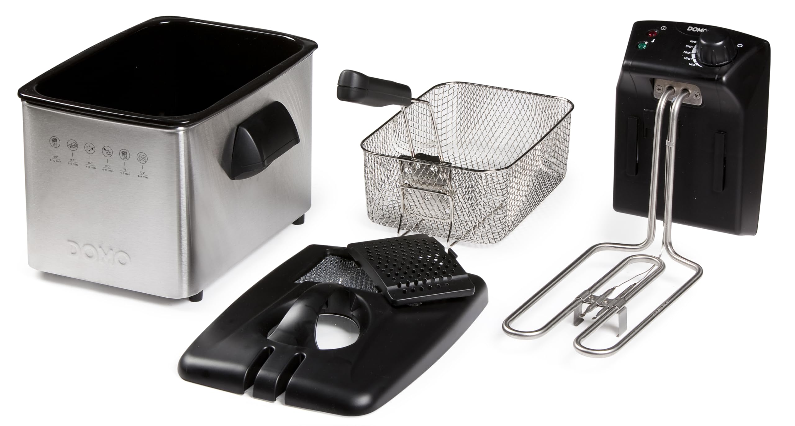 Domo Freidora de acero inoxidable DO465FR, 3000 W, 4 litros
