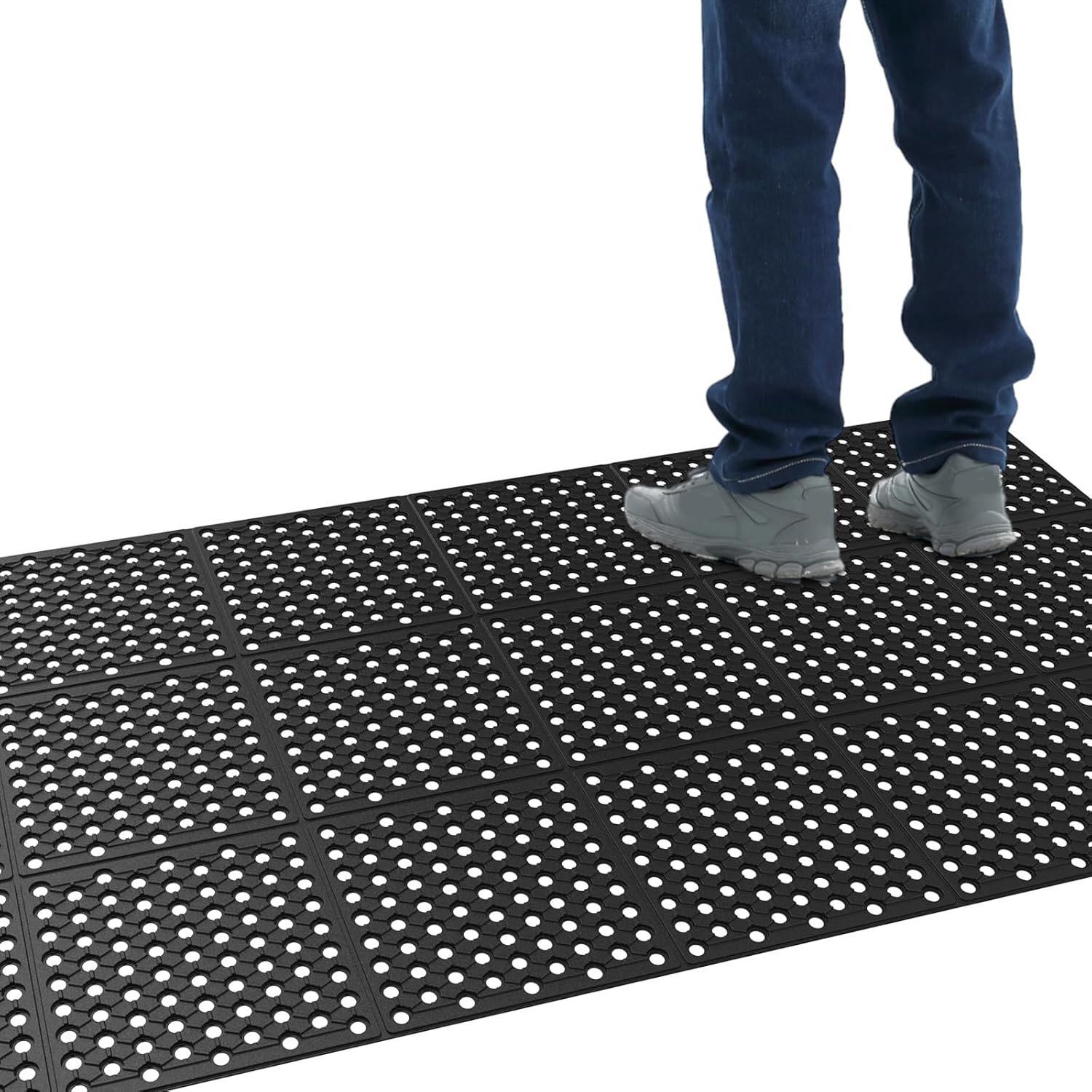 ROVSUN Rubber Floor Mat with Holes, 3x10 FT Hollow Large