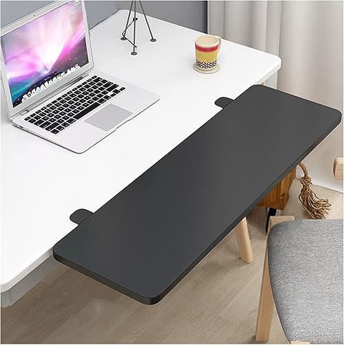 Miniatura 8 de Y&J Extensor de escritorio grande con abrazadera, bandeja de teclado sin perforador, soporte de brazo, mesas plegables fáciles de limpiar, para