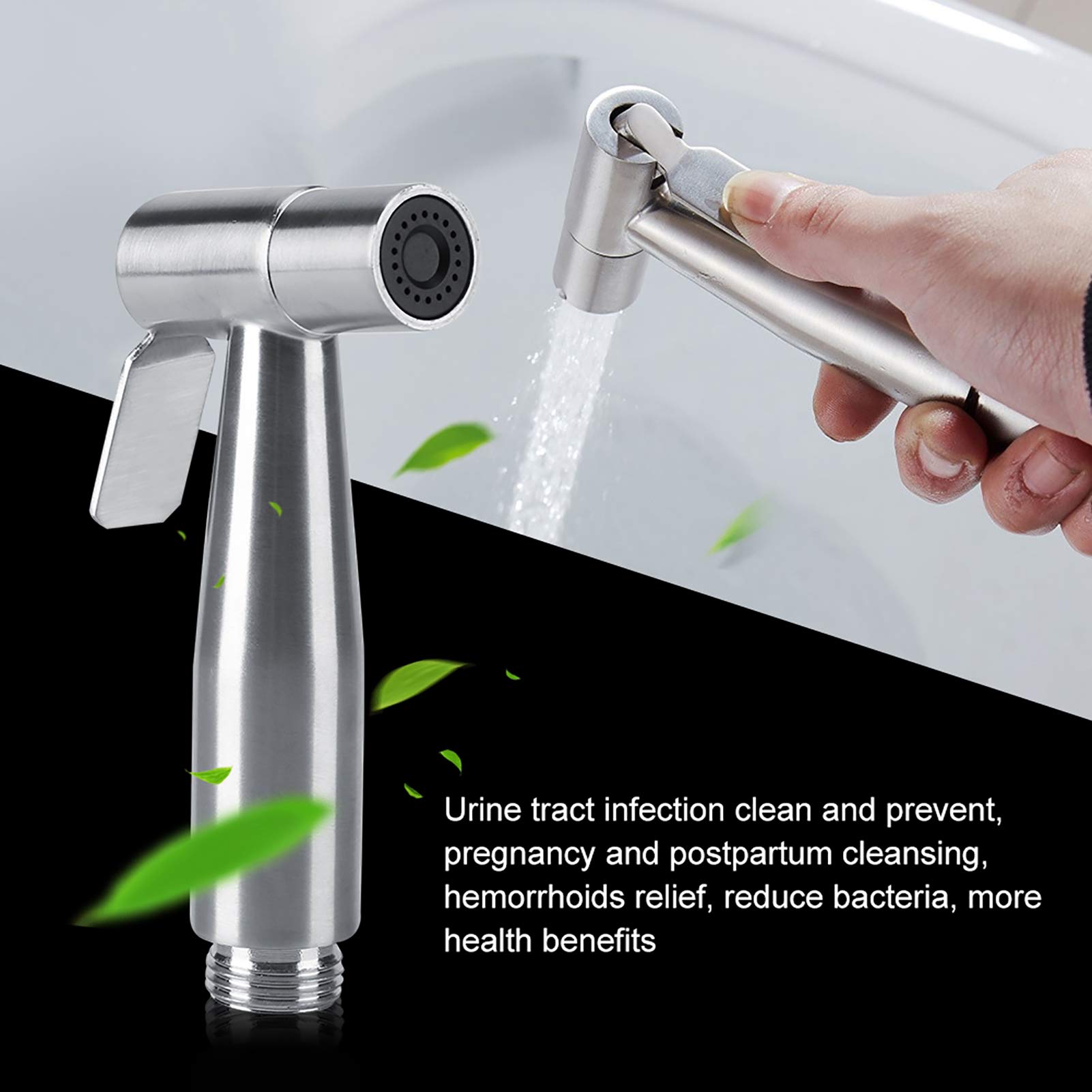 Ręczny Bidet Opryskiwacz toaletowy Zestaw natryskowy Prysznic łazienkowy Spray ze stali nierdzewnej do higieny osobistej
