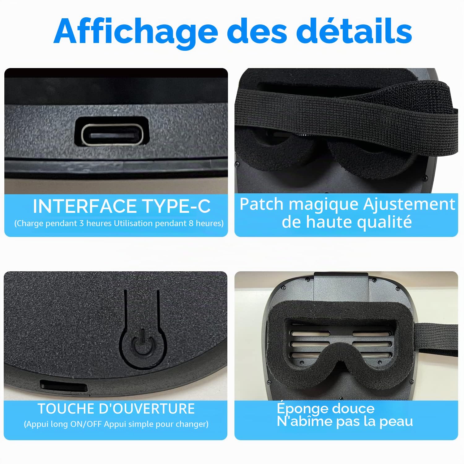 Depointer Life Masque LED avec détection de geste, masque transformant le visage à LED pour costume de cosplay, fête, bal masqué