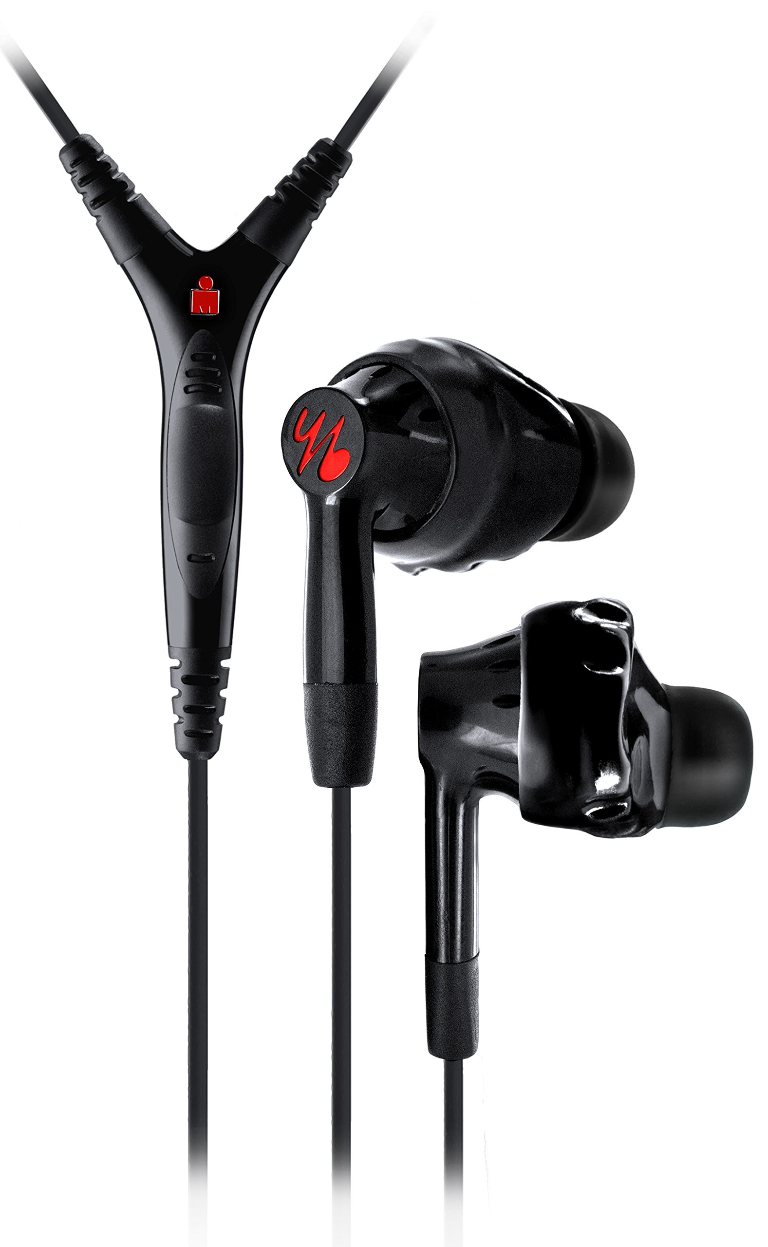 Yurbuds Inspire 400 Sweat Proof In-Ear Sport Earphones Headphones with Microphone/Volume Control, TwistLock Technology and Tangle-Free Cable Magnets Compatible with Apple iOS Devices - Black