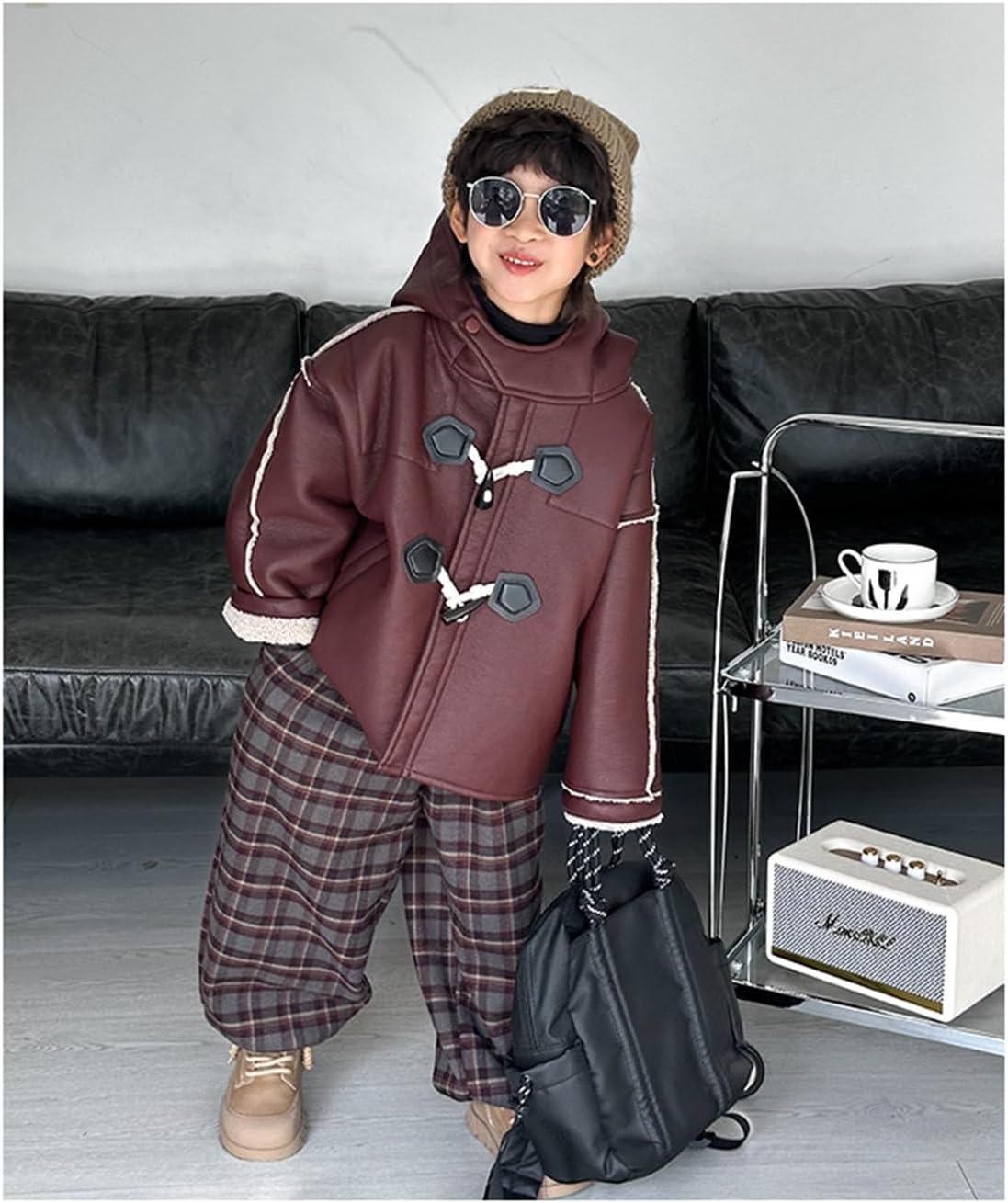 [JYTCGSU] キッズ レザージャケット 男の子 PUコート フェイクレザージャケット 革ジャケット ボーイズ コート トップス