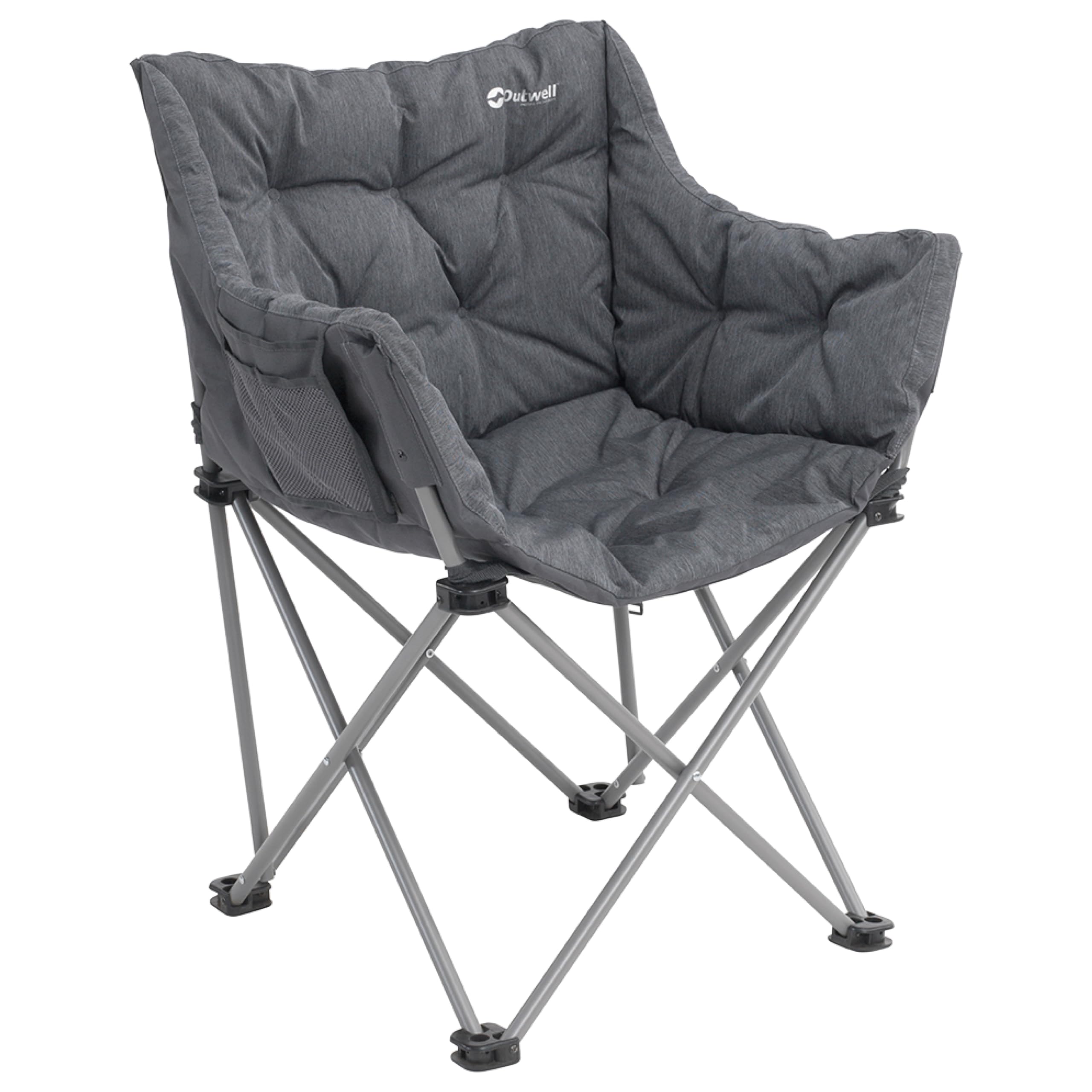 Outwell Sardis Lake Folding Camping Sofa Chair – Padded Double Outdoor Chair with Steel Frame, Carry Bag & Storage Pocket - For Camping, Garden, Outdoors, Sports (Chair)