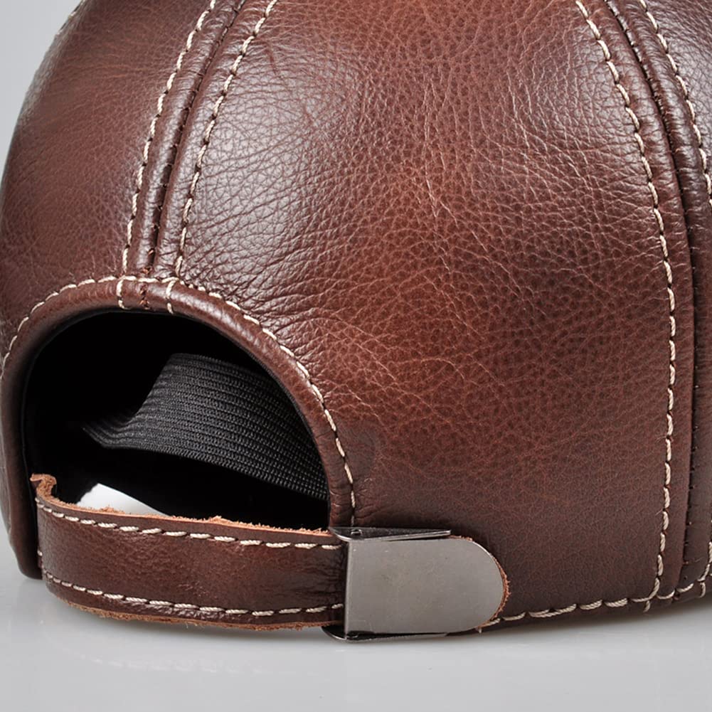 DongBao Gorra de Béisbol de Cuero para Hombre, Otoño Invierno,Sombrero Al Aire Libre,Gorra de Camionero