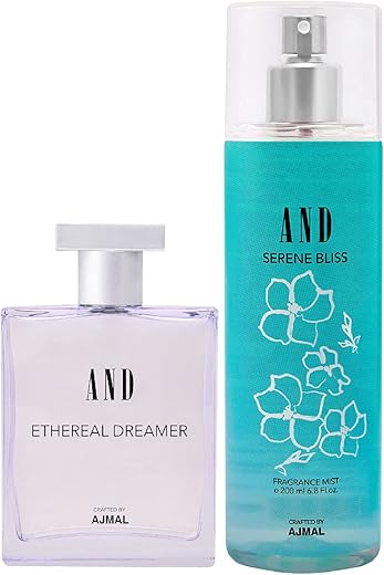 AND Ethereal Dreamer Eau De Parfum 50ML & Serene Bliss Body Mist 200ML Pack of 2 for Women Crafted by Ajmal