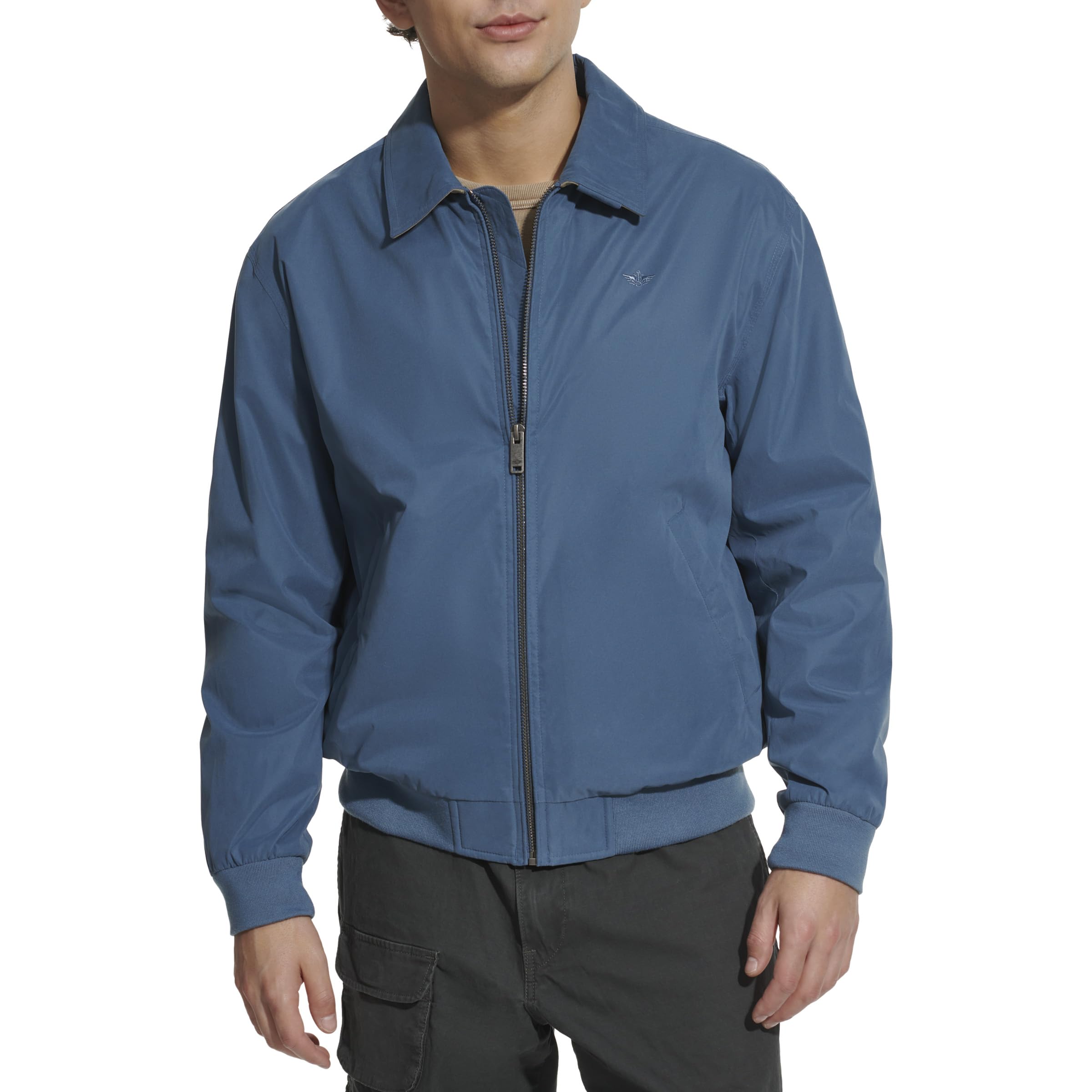DOCKERS Men's Micro Twill Golf Bomber Jacket Coat