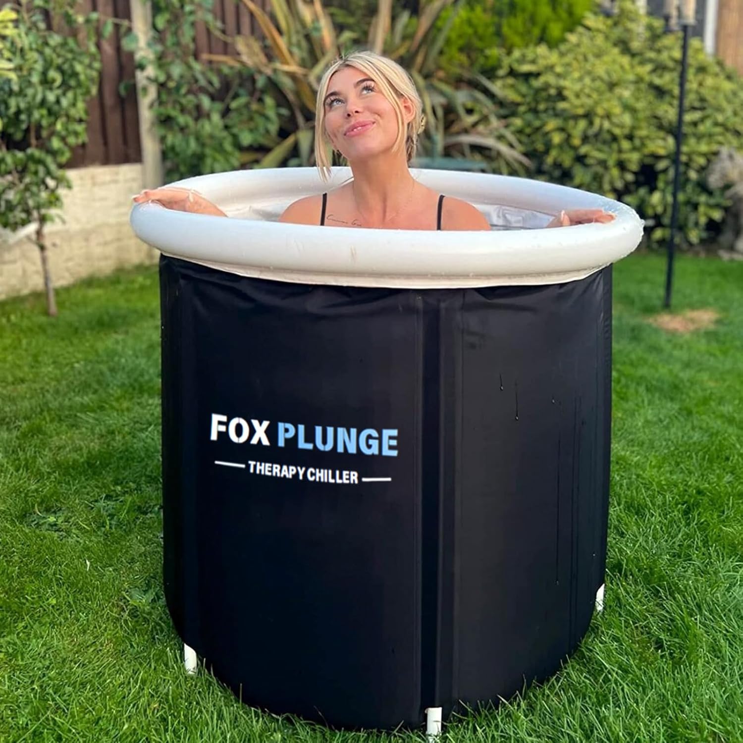 Ice Bath Tub,87Gal Cold Plunge Tub for Athletes,Ice Plunge Barrel with 2 Drains for Chiller,Cold Plunge to Muscle Recovery Cold Water Therapy - Portable Ice Pod and Cover for Indoor&Outdoor Use