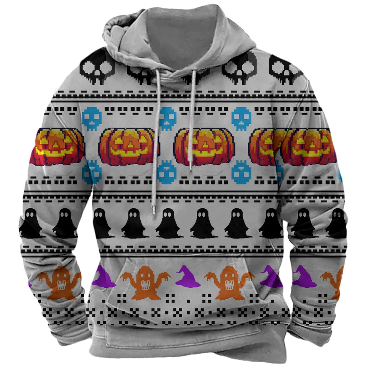 ZOCANIA Christmas Hoodie Men Long Sleeve Mens Graphic Hoodies Xmas Sweatshirts Plus Size Pullover Gifts with Pockets
