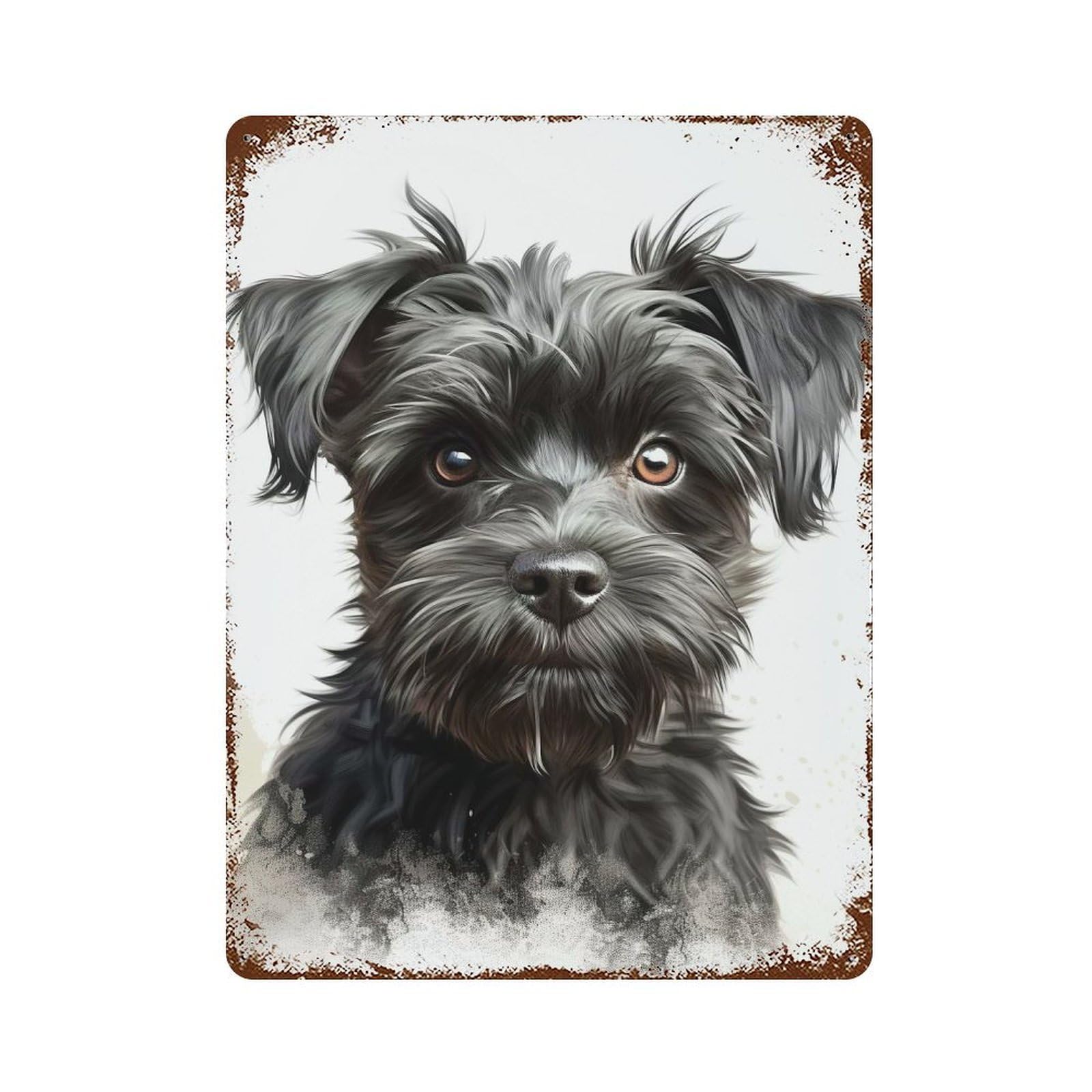 Black Yorkshire Terrier Decorative Tin Sign 15.7"x11.8", Farmhouse Wall Decor for Garage, Bar And Workshop Decor
