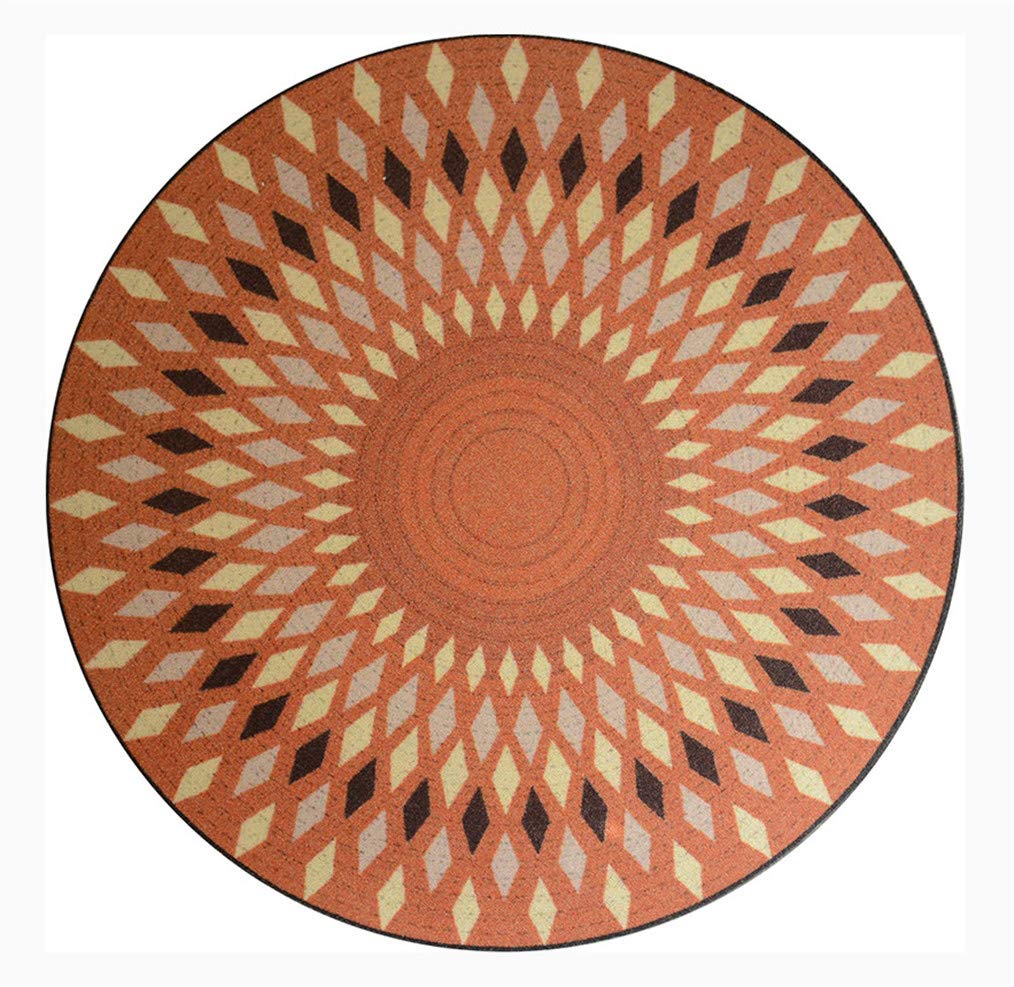 Abstract Contemporary Orange Circle Area Rug, Bohemian Style Round Carpet, Living Room Sofa Bedroom Bedside Carpet, Comfort Flooring Non-Slip Rug, Coffee Table Mats,Diameter100cm/39''