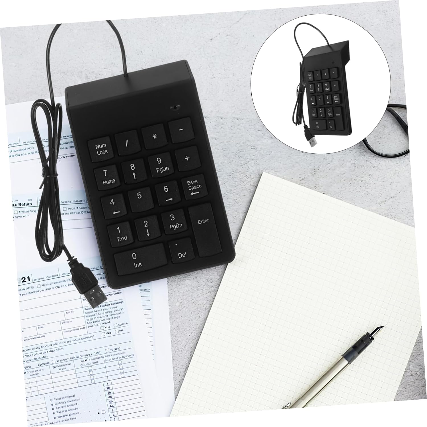 USB Wired Key Compact and Portable Numpad for Efficient Data Entry for Financial and Banking Professionals