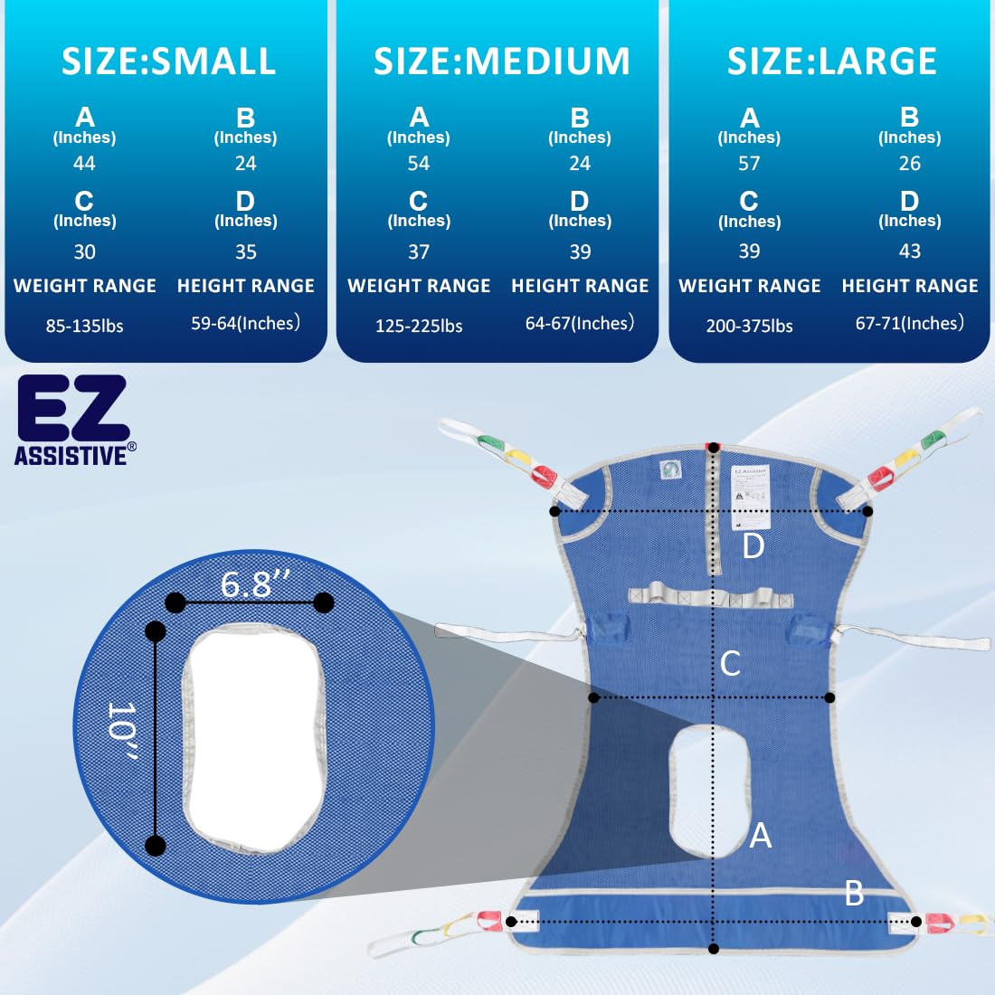 Amazon.com: EZ Assistive Patient Lift Sling with Commode - Patient